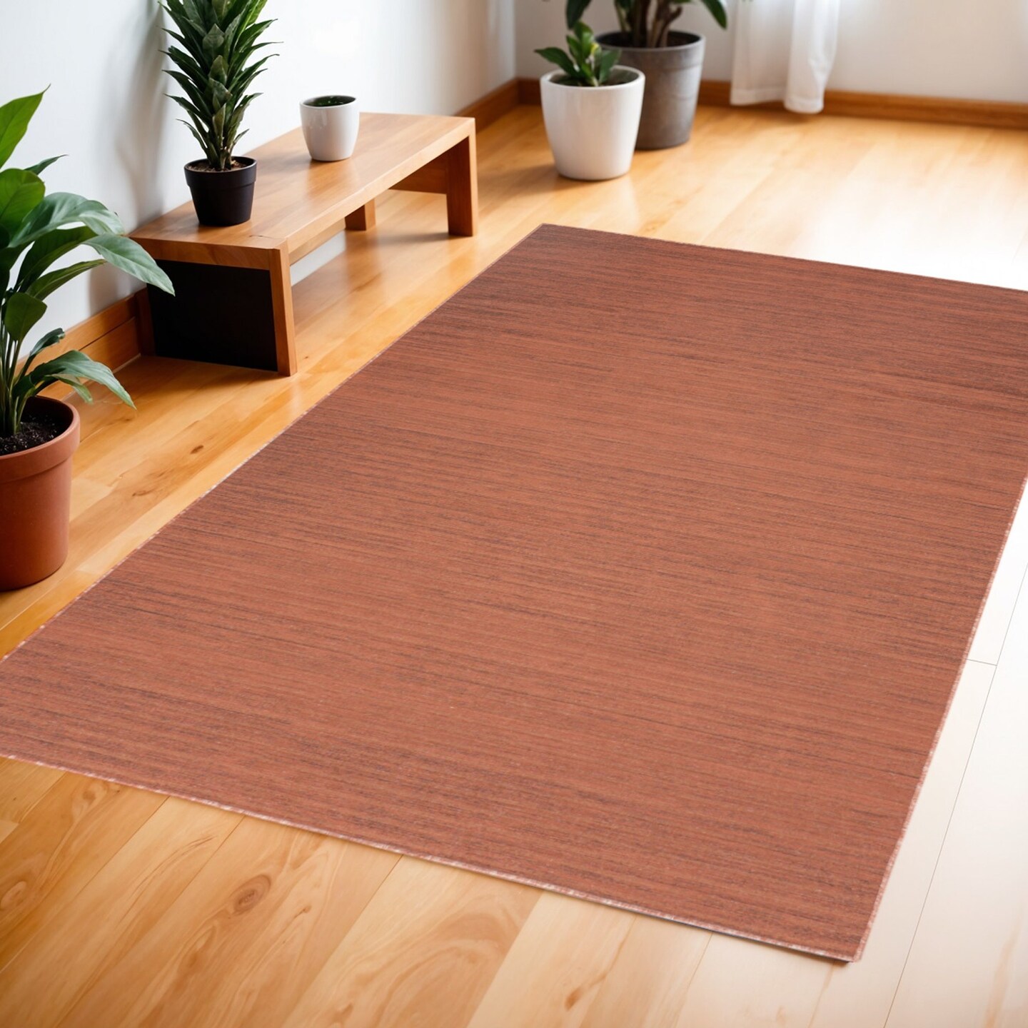 Edge Collections - 4' X 6' - Red - Abstract Washable Area Rug for Cozy Spaces - 1 Piece