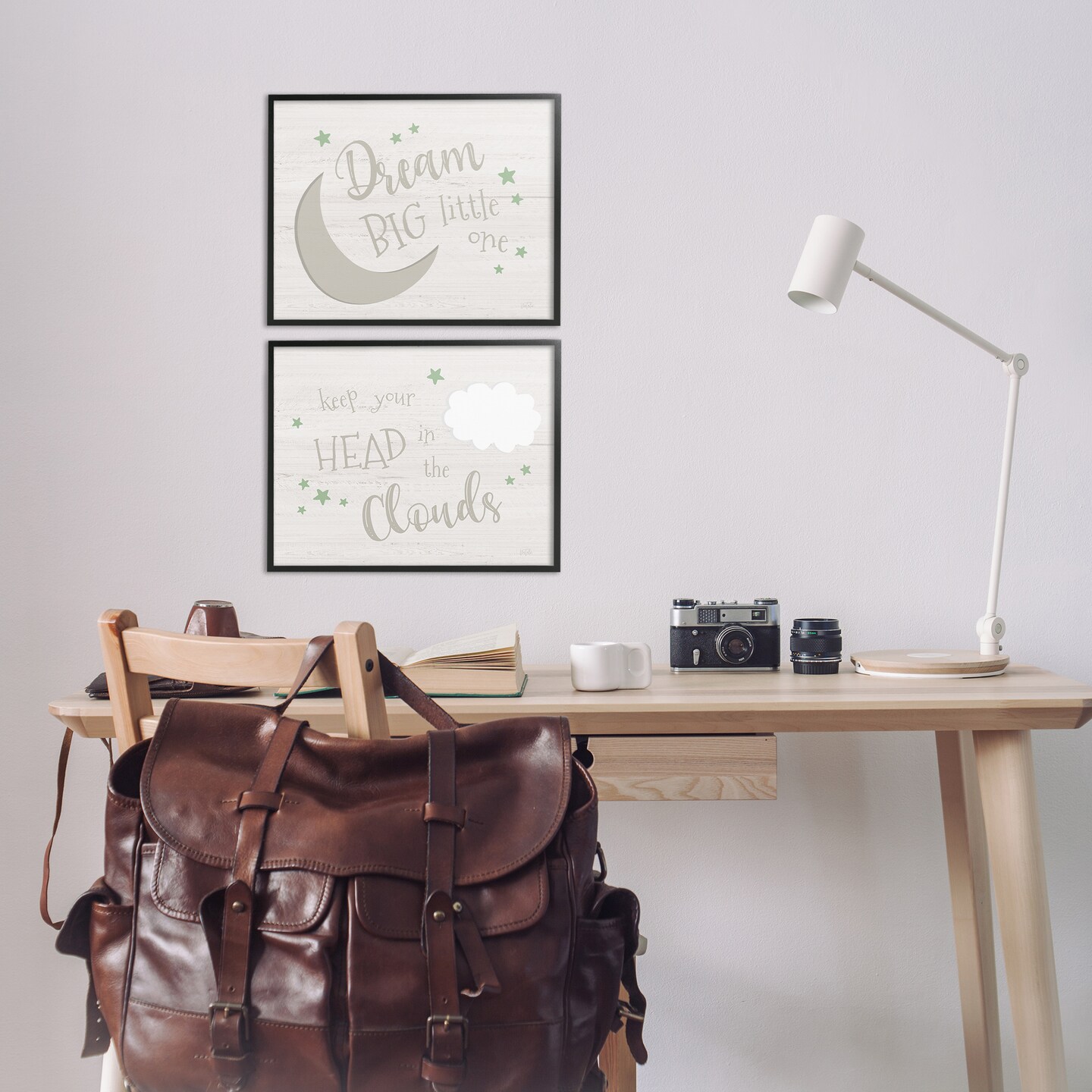 Stupell Industries Nursery Dreams Quotes 2pc Framed Giclee Wall Art Set Design by Natalie Carpentieri