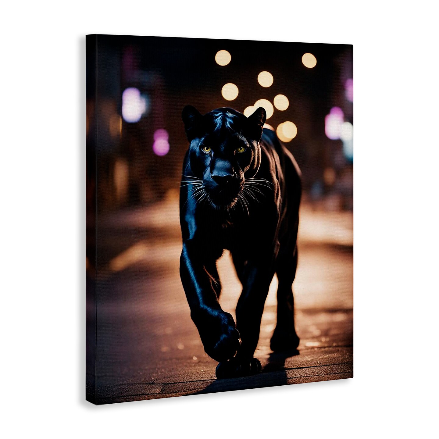 Stupell Industries Stalking Panther on Street Canvas Wall Art Design by Noah Bay
