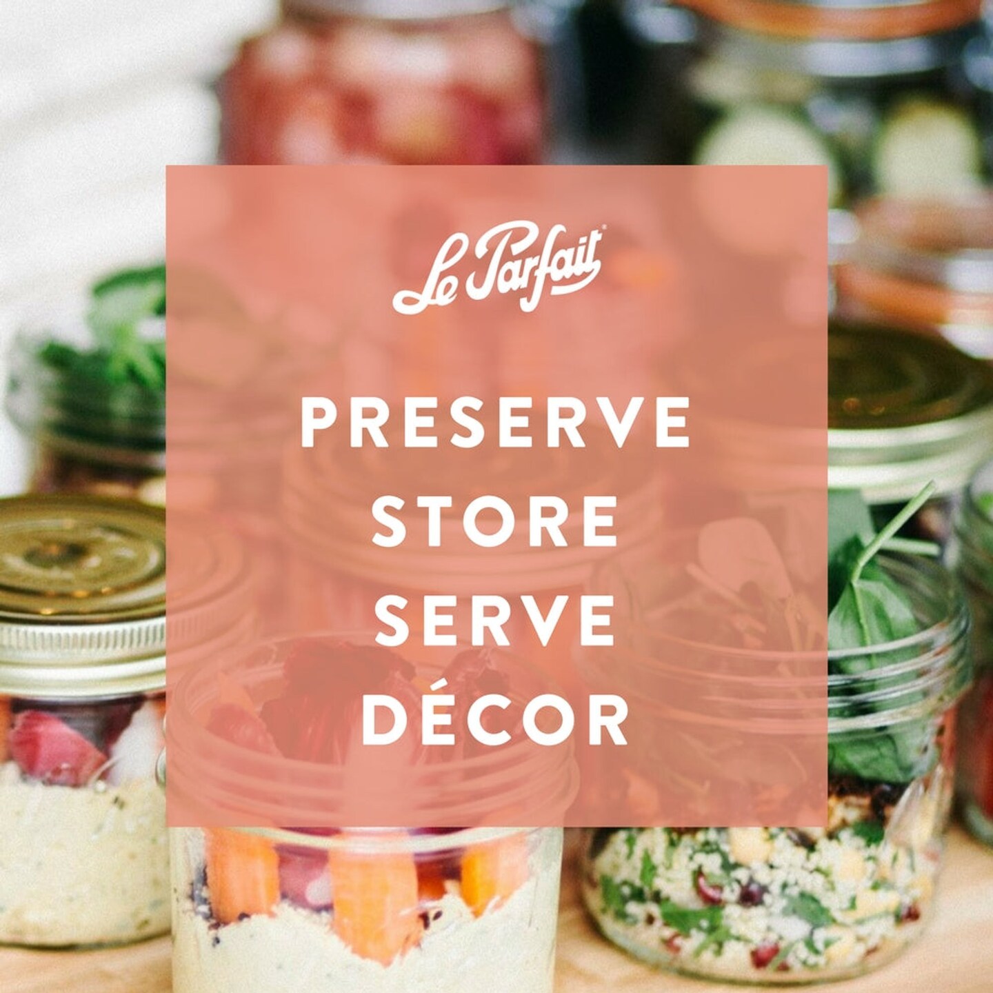 Le Parfait - Clear - Glass Preserving Jars for Versatile Home Canning and Storage - 4 Piece