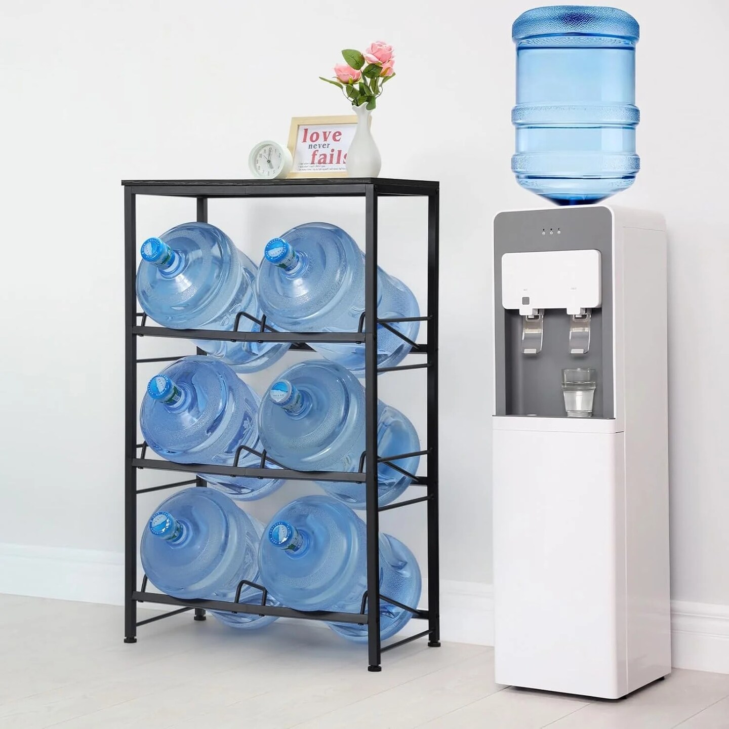 3-Tier Heavy Duty Water Jug Rack – 5-Gallon Water Bottle Storage Shelf