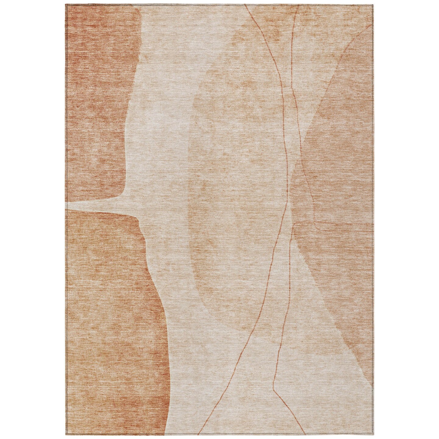Edge Collections - 9' x 12' - Orange - Washable Durable Abstract Area Rug for Indoor and Outdoor Use - 1 Piece