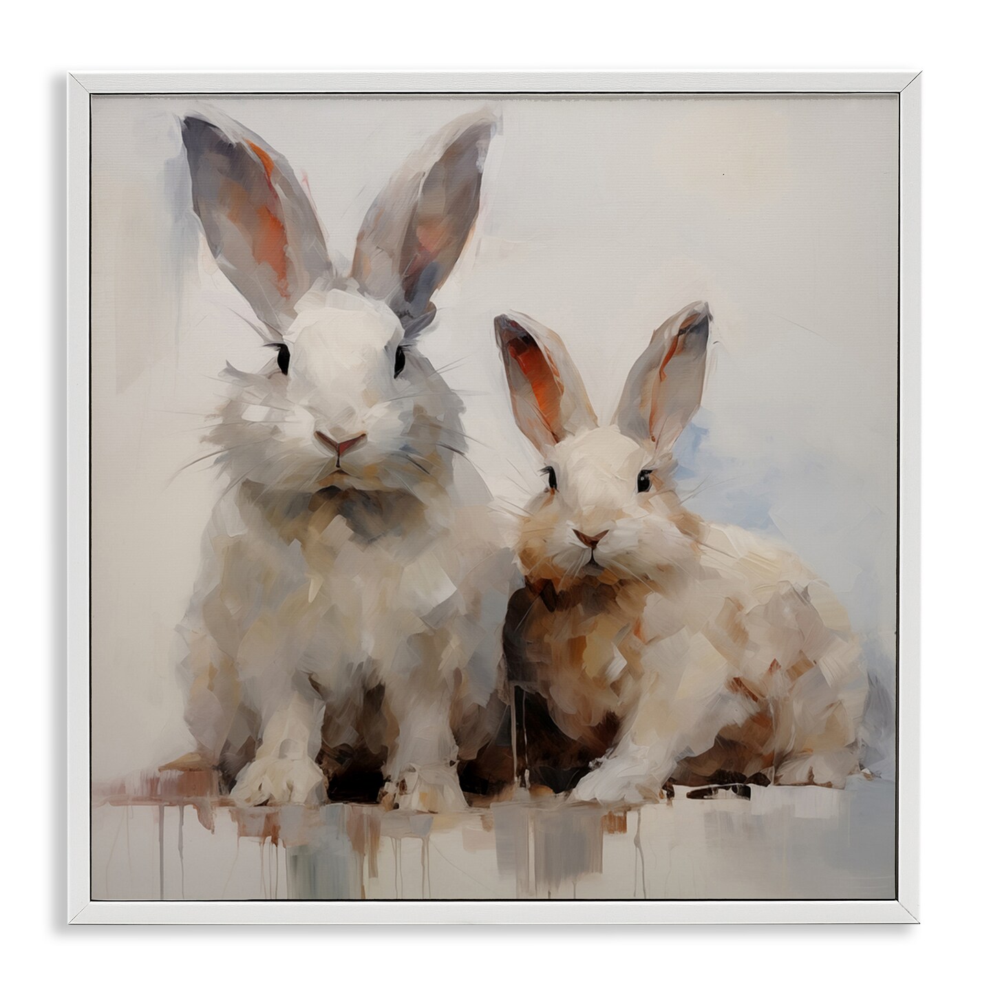 Stupell Industries Fluffy Spring Rabbits Framed Giclee Wall Art Design by Arlington Prints