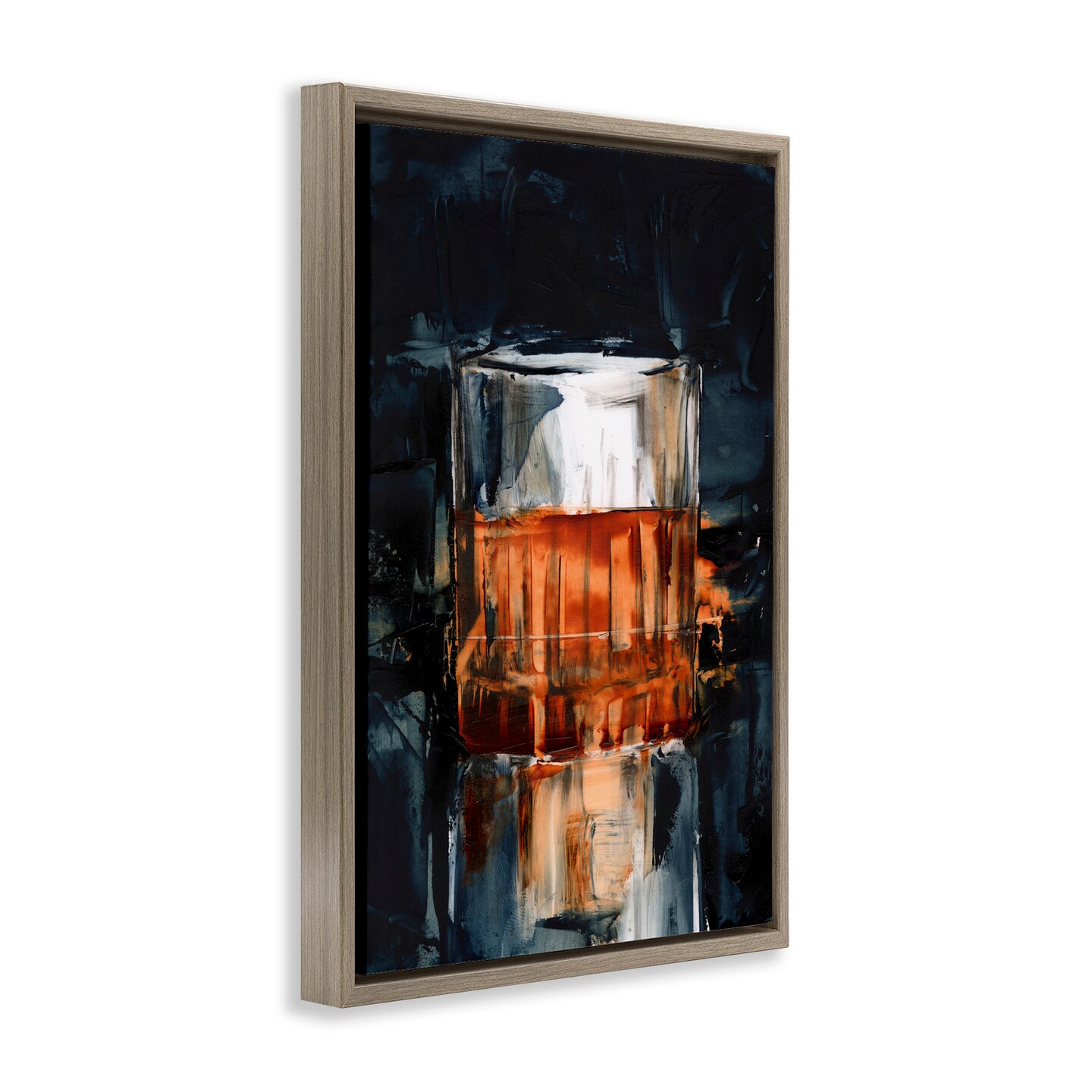 Stupell Industries Bourbon in Glass Floater Framed Canvas Wall Art Design by Ethan Harper 
