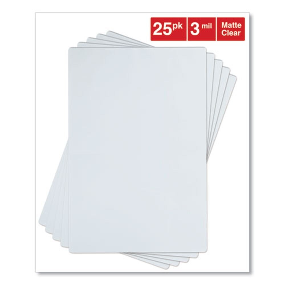 Universal 18 in. x 12 in. 3 mil Laminating Pouches - Gloss Clear (25/Pack)