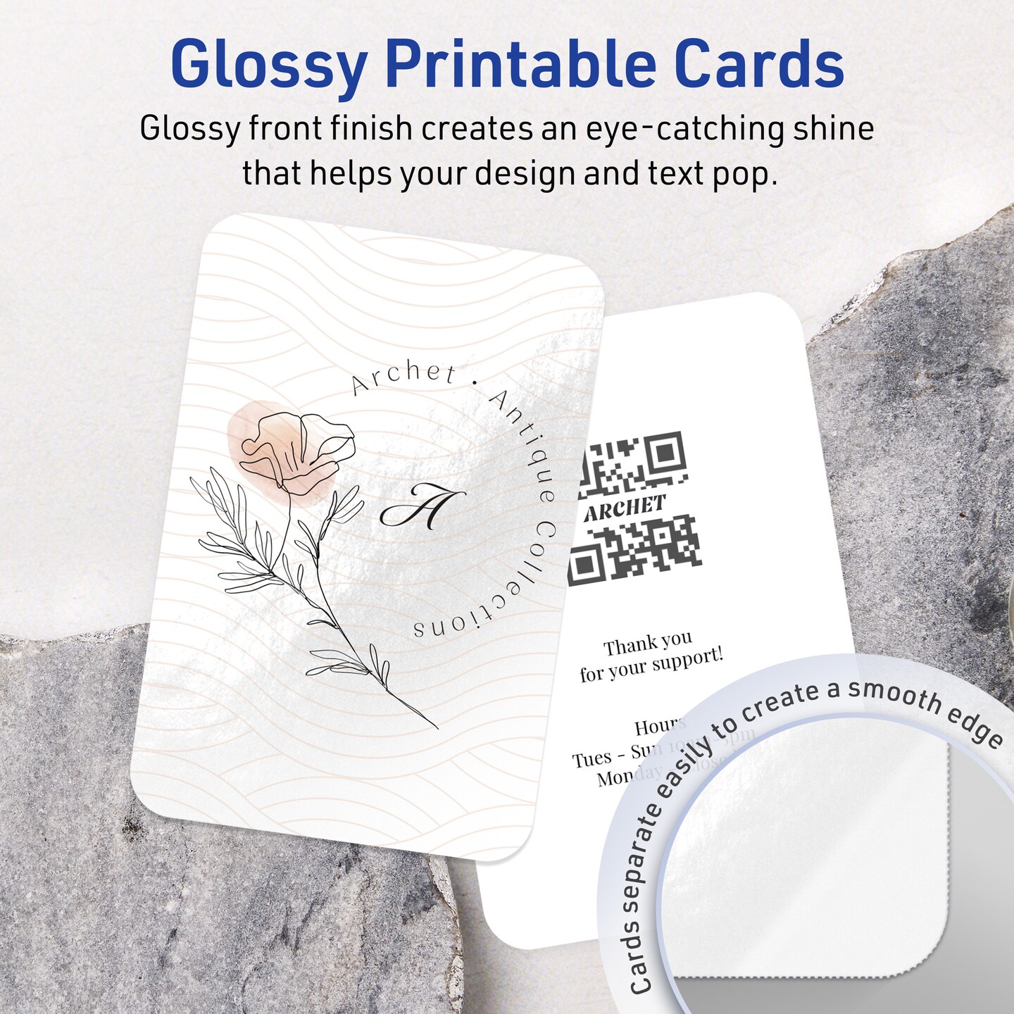 Avery Glossy White Postcards, 4" x 6" Rectangle Rounded Corners