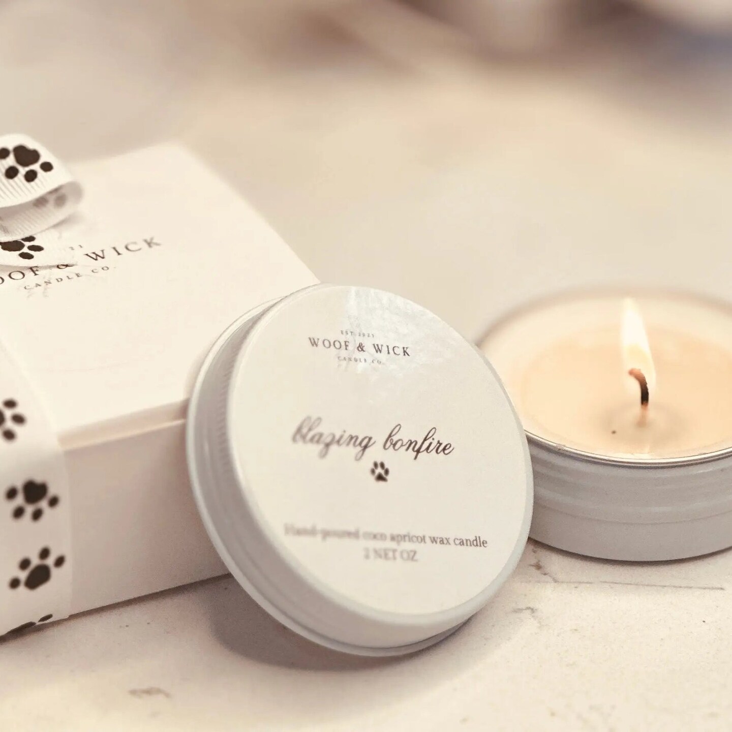 Woof & Wick Candle - White - Autumn Candle Gift Set for Cozy Ambiance - 6 Piece
