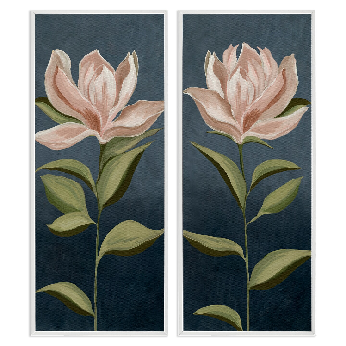 Stupell Industries Pink Petaled Blooms 2pc Framed Giclee Wall Art Set Design by Jacob Q