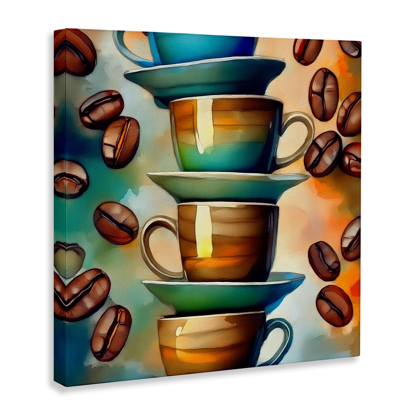 Stupell Industries Ceramic Teacups & Coffee Canvas Wall Art Design by Alina Georgescu