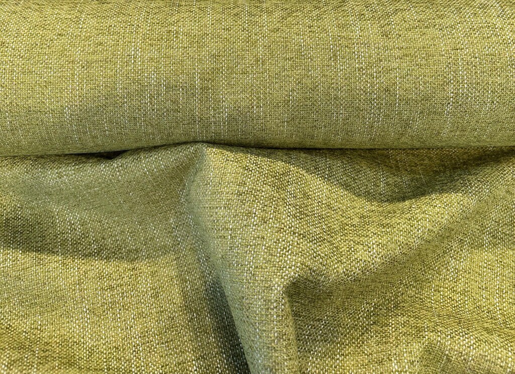 1 Yard Lime Green Chenille Upholstery Fabric Crypton Endure Performance 12% Cotton 4% Acrylic 84% Polyester