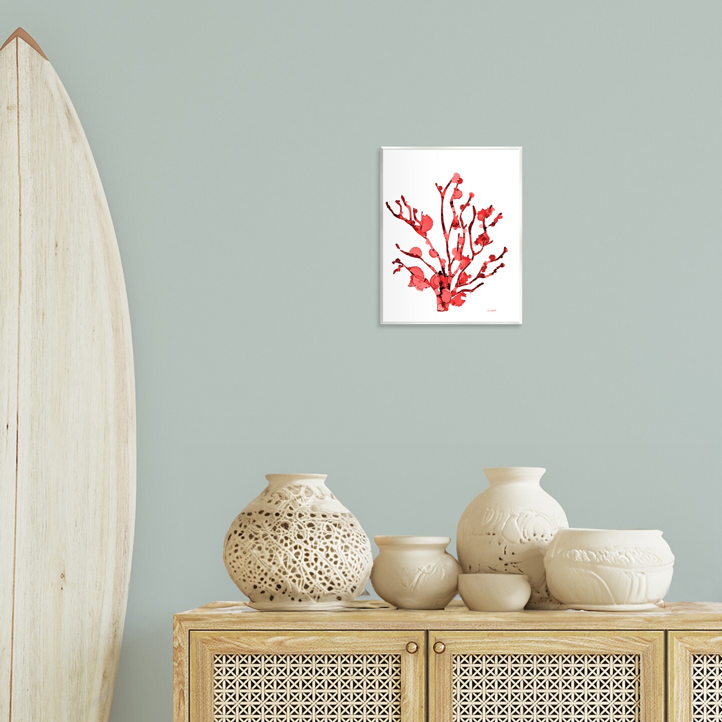 Stupell Industries Coral With Splashes Wall Plaque Art Design by Patti Mann