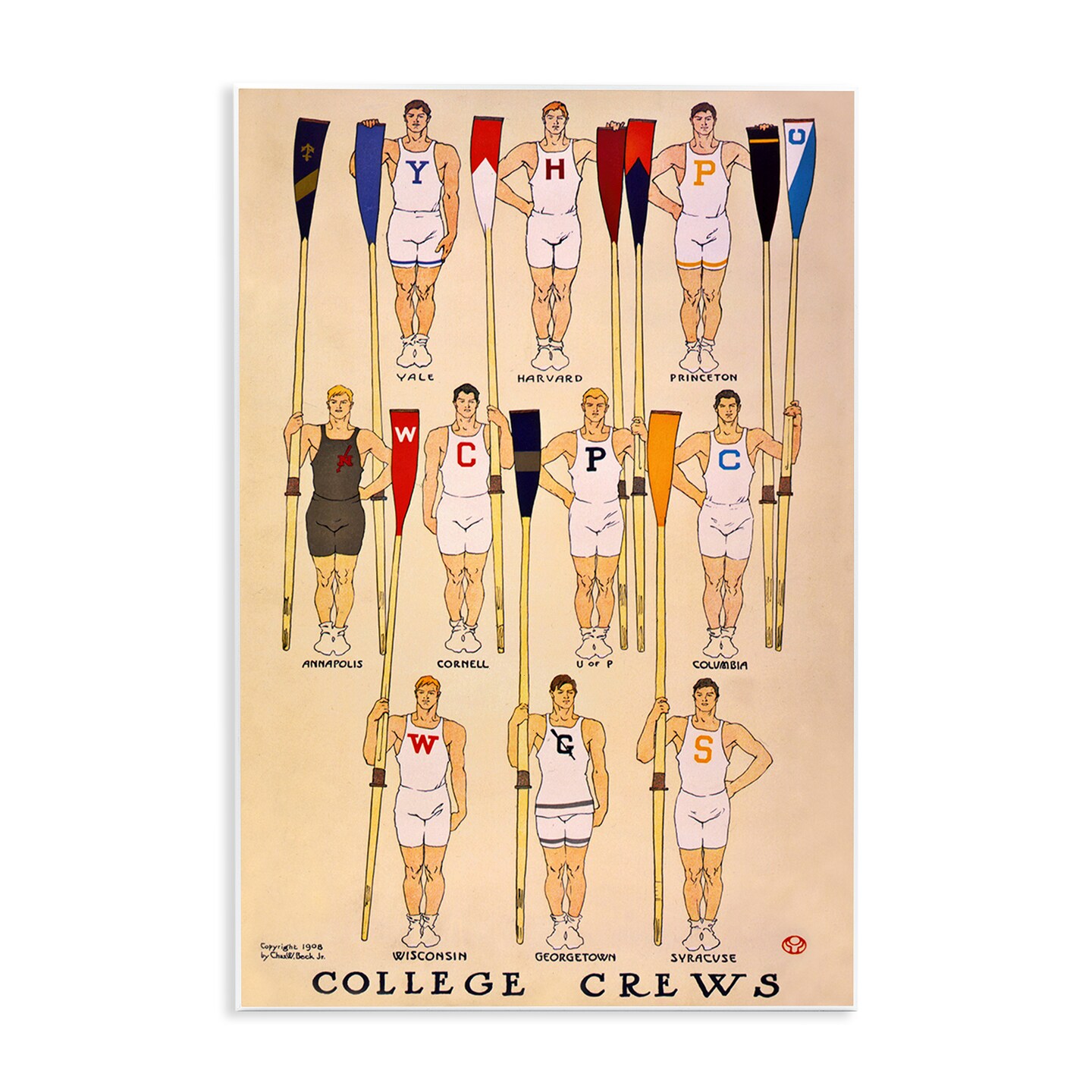 Stupell Industries Vintage College Crews Wall Plaque Art Design by Graffi*tee Studios
