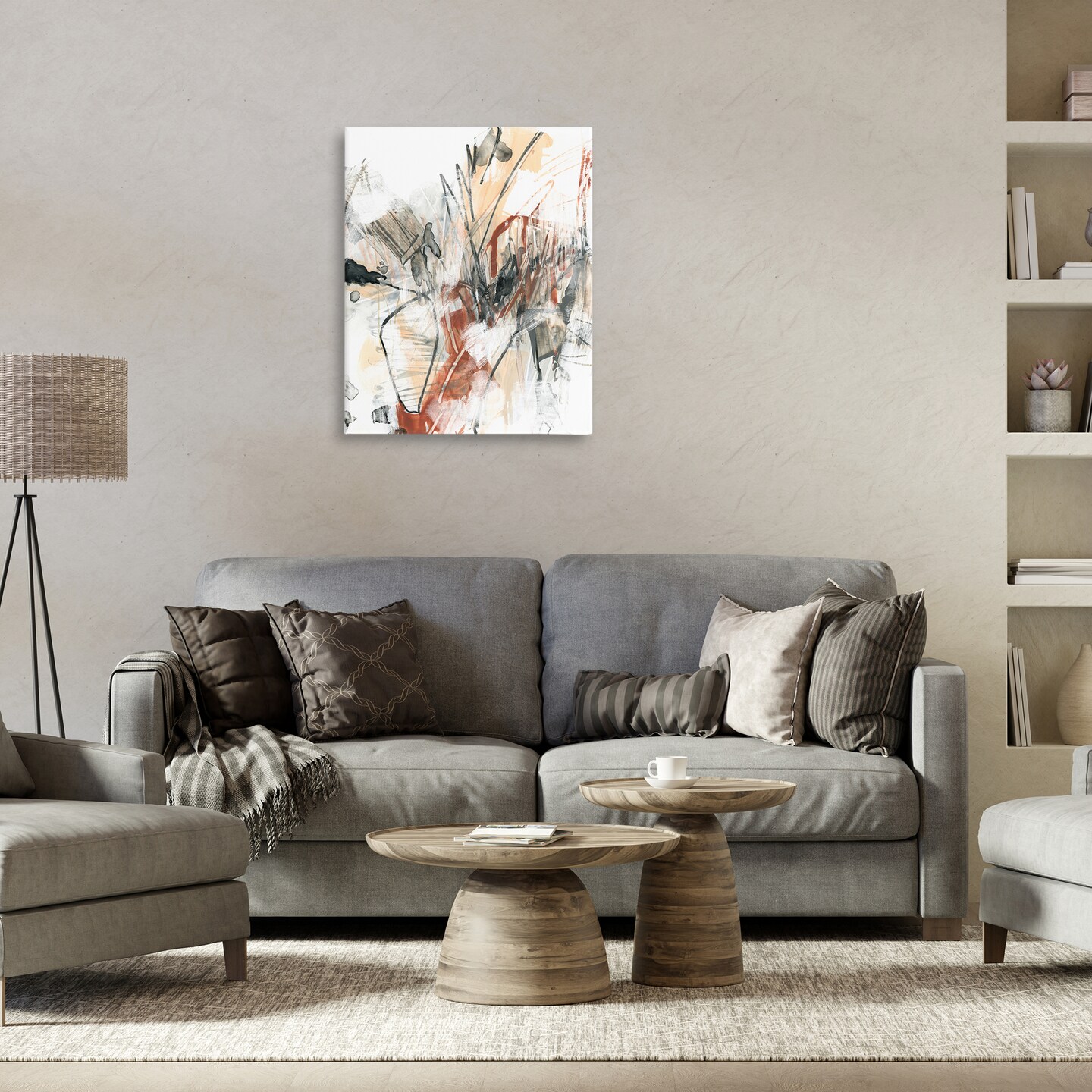Stupell Industries Terracotta & Grey Abstract Canvas Wall Art Design by June Erica Vess
