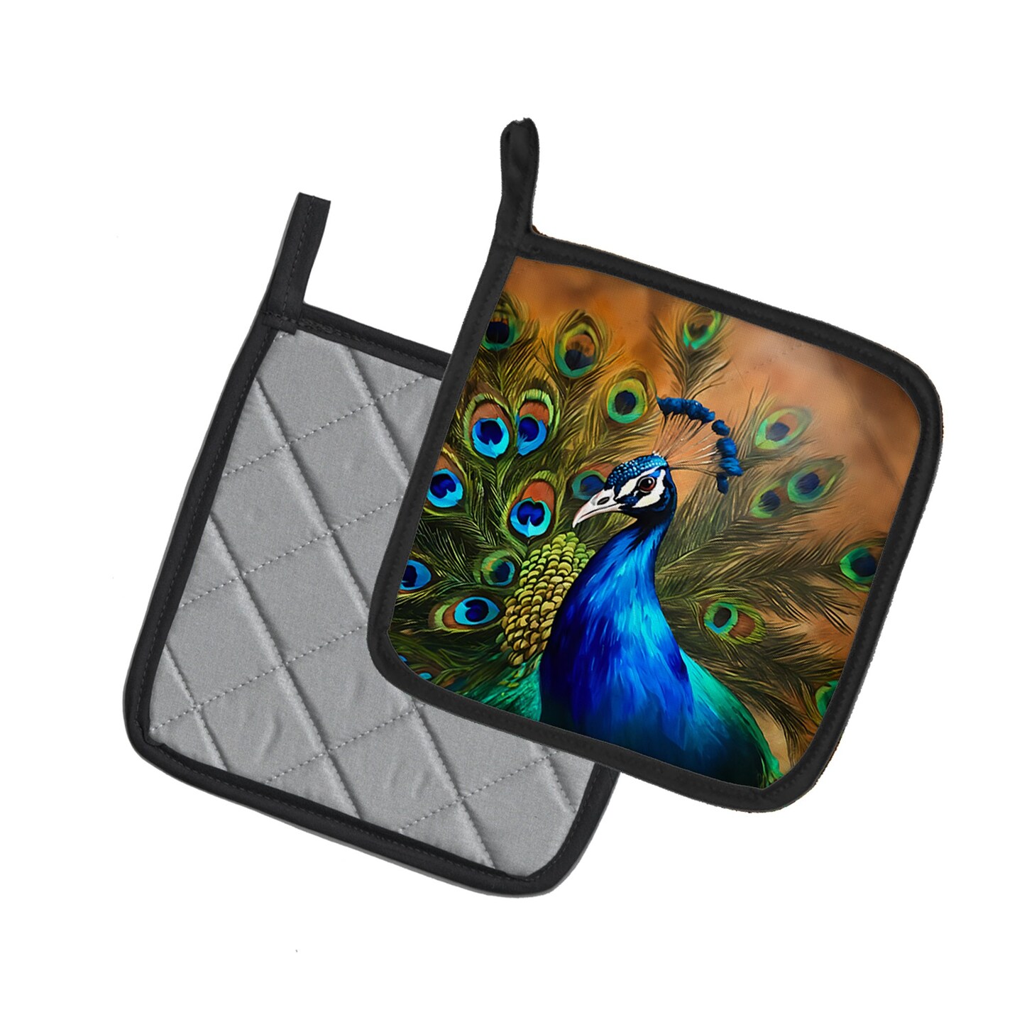 Edge Collections - 7.5" x 7.5" - Multicolor - Kitchen Use Artistic Pot Holders with Bird Design - 2 Piece