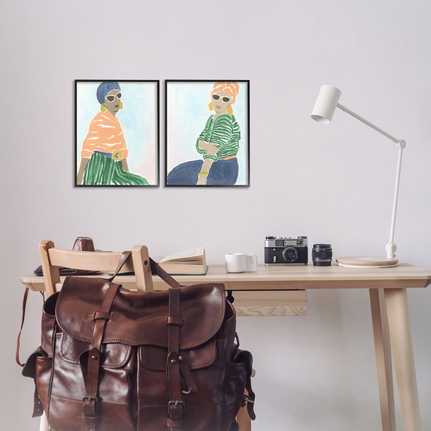 Stupell Industries Trendy Summer Style Women 2pc Framed Giclee Wall Art Set Design by June Erica Vess