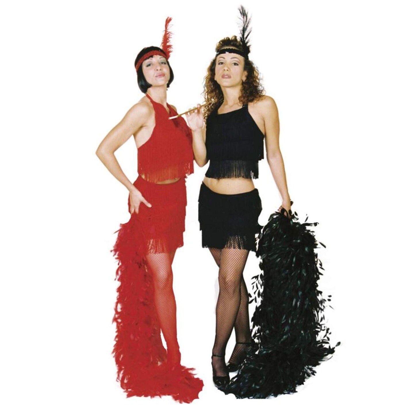 Womens Flapper Costume with Fringed Halter Top and Matching Mini Skirt