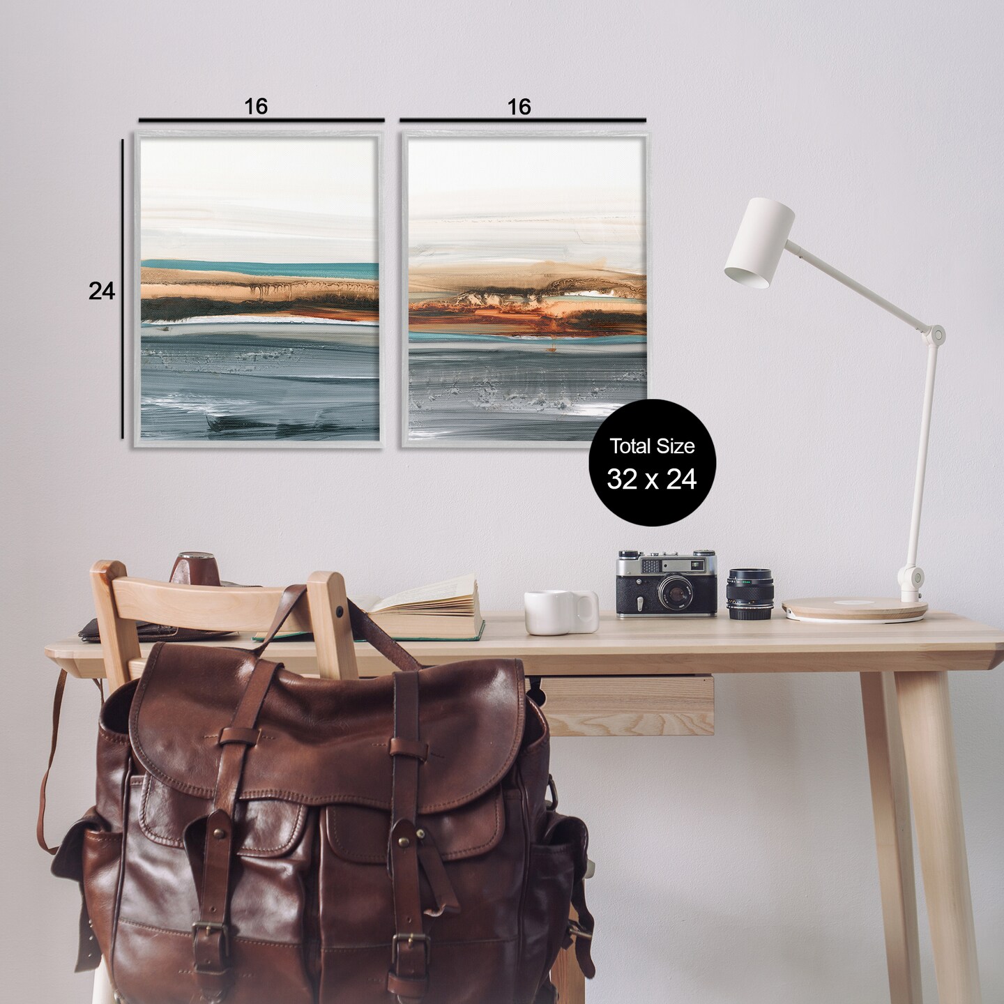 Stupell Industries Coastal Beach Impression 2pc Framed Giclee Wall Art Set Design by Ethan Harper