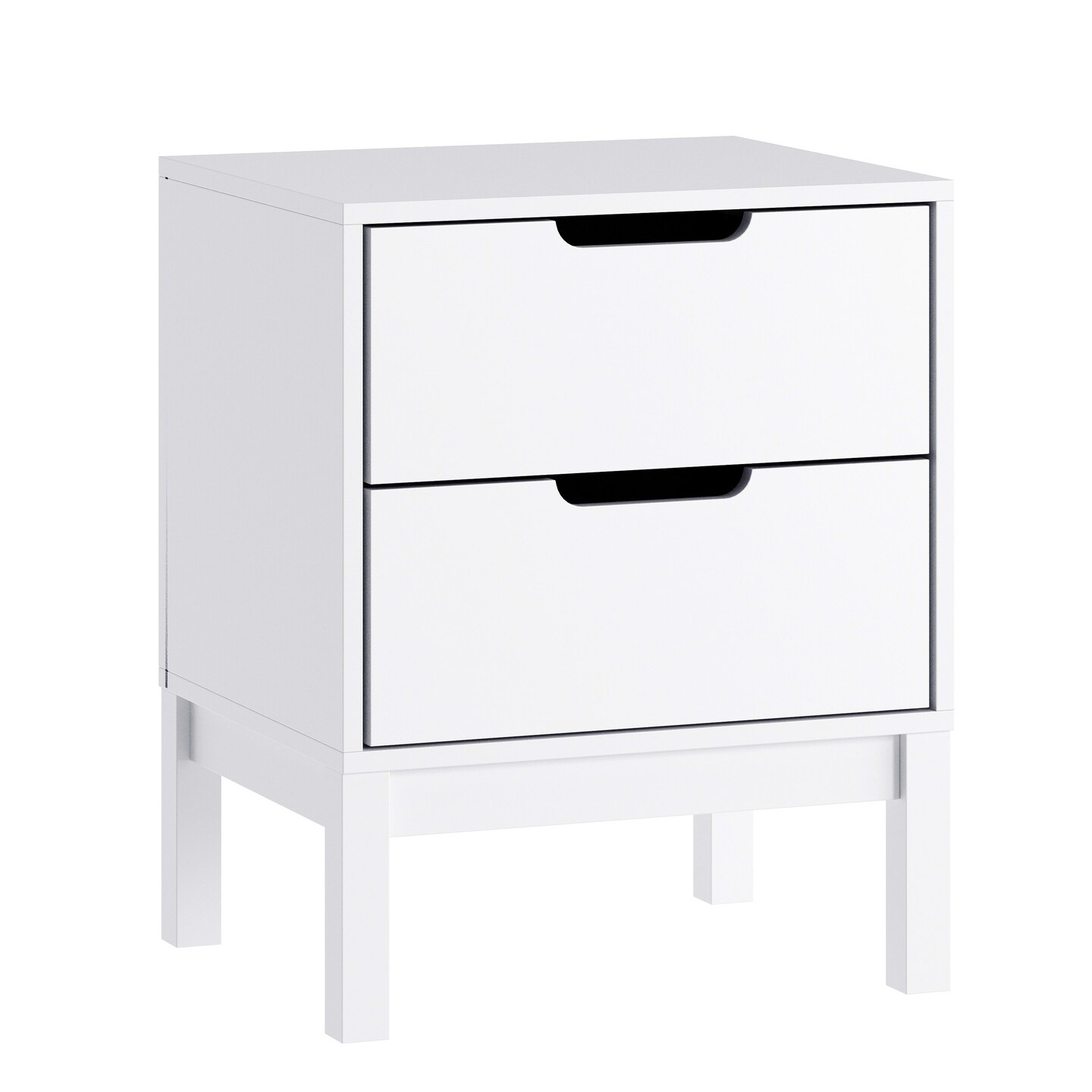 Emma and Oliver Samuel Kids Double-Drawer Night Stand with Solid Wood Frame, Side Table for Kids Bedroom