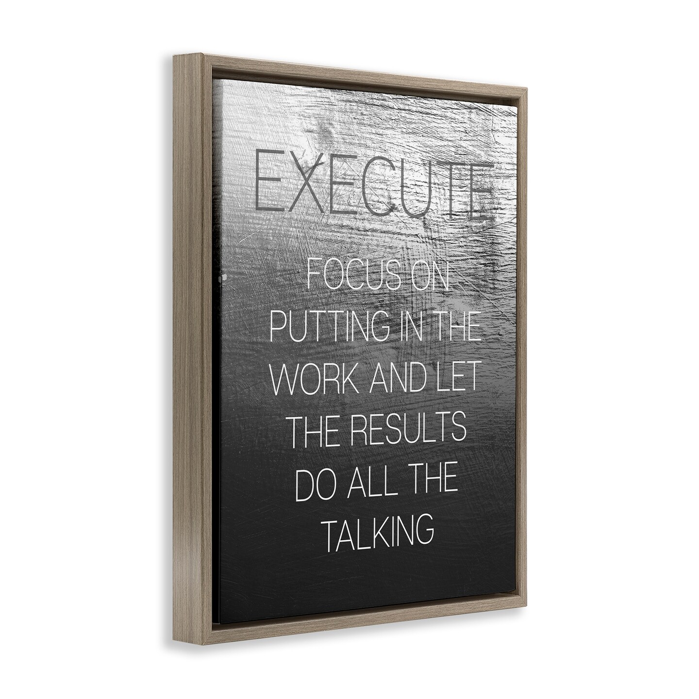 Stupell Industries Execute Motivational Definition Floater Framed Canvas Wall Art Design by Daphne Polselli
