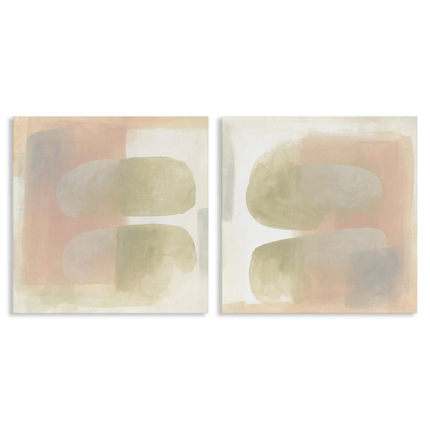 Stupell Industries Neutral Oblong Shapes Abstract 2pc Canvas Wall Art Set Design by June Erica Vess