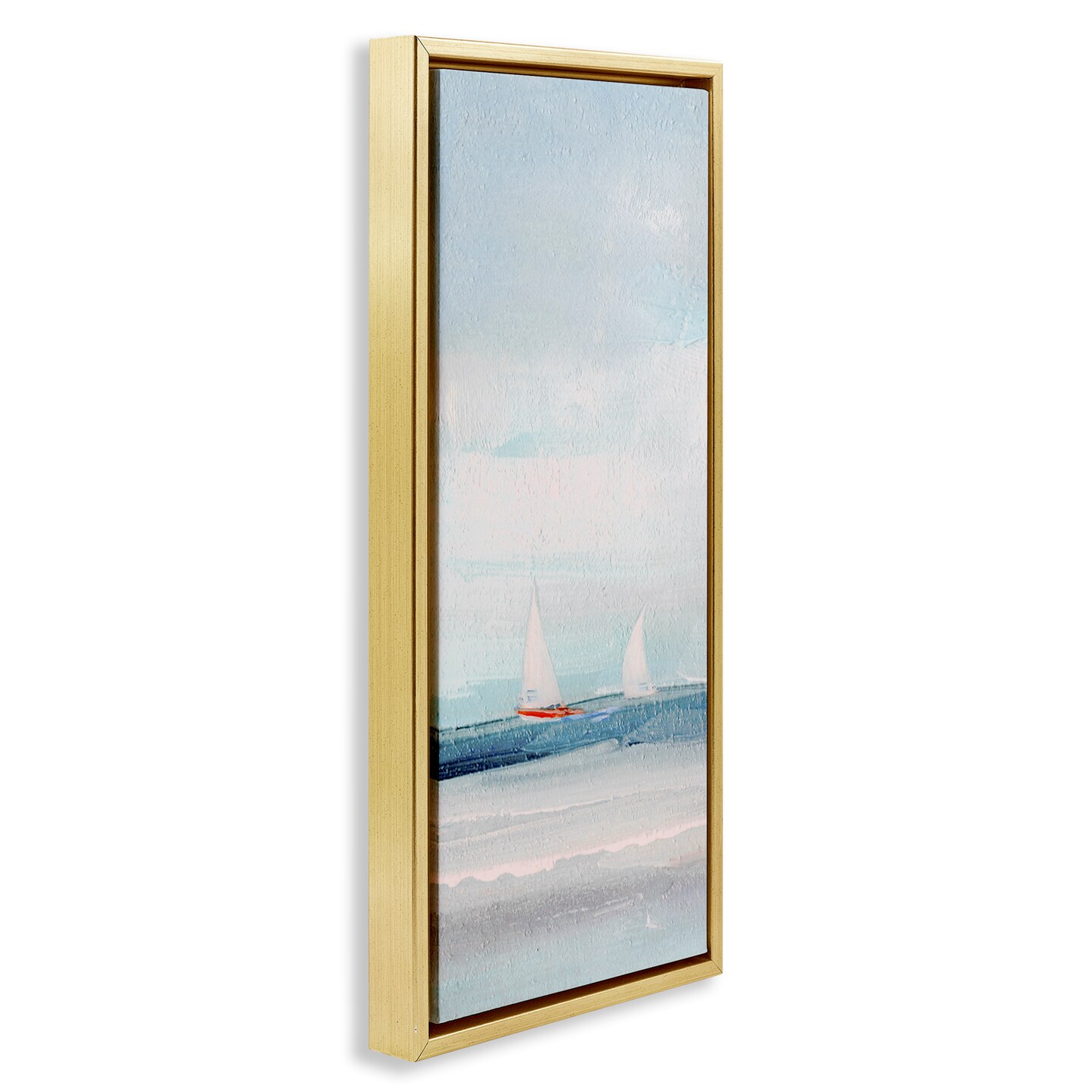 Stupell Industries Sailboat Pair Floating Floater Framed Canvas Wall Art Design by Sally Swatland