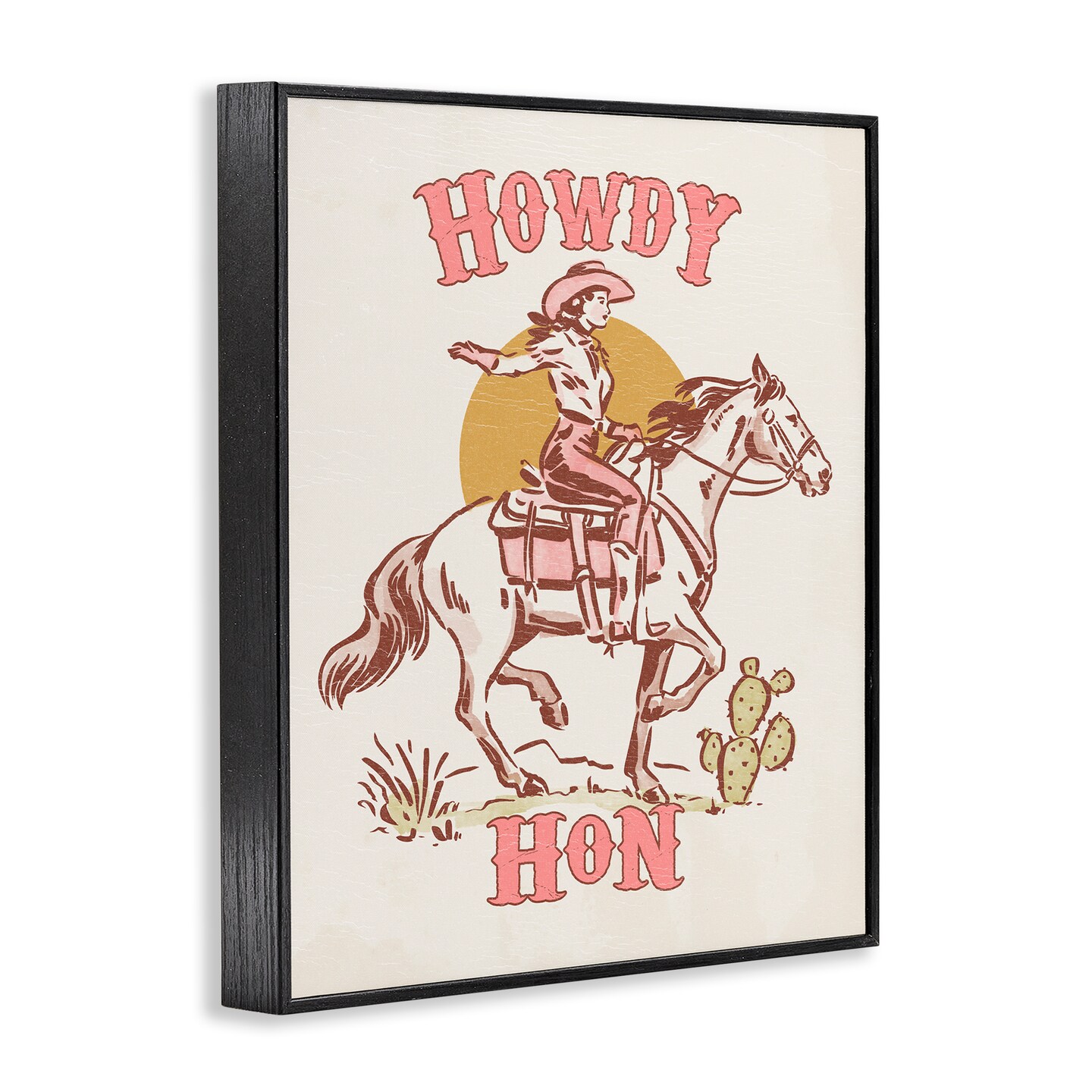 Stupell Industries Howdy Hon Cowgirl Framed Giclee Wall Art Design by Victoria Barnes 