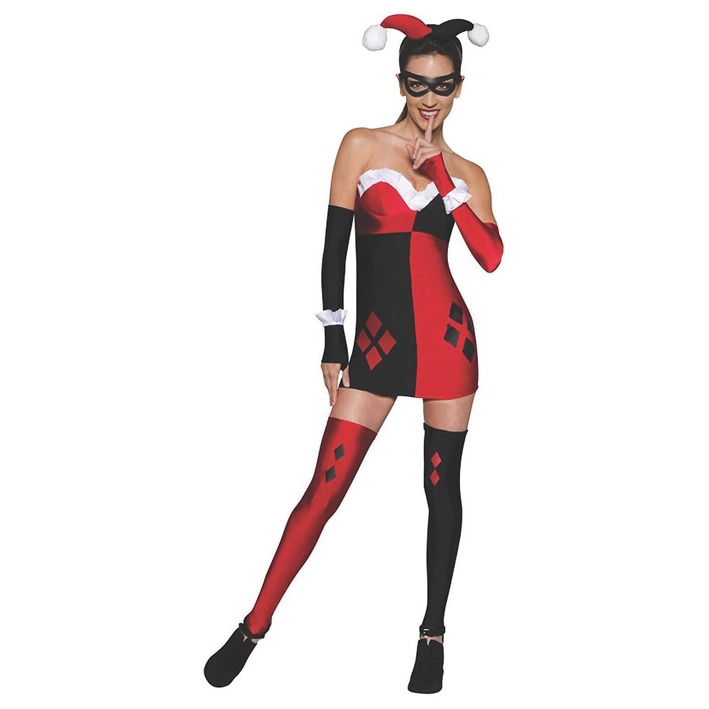 Womens Harley Quinn Costume Sexy Red And Black Minidress