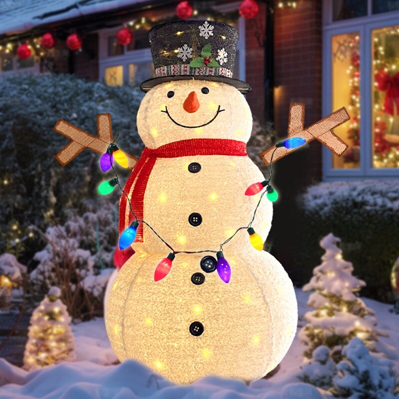 Christmas LED Snowman Decoration, 200 LED Lights, Weatherproof &#x26; Durable Design