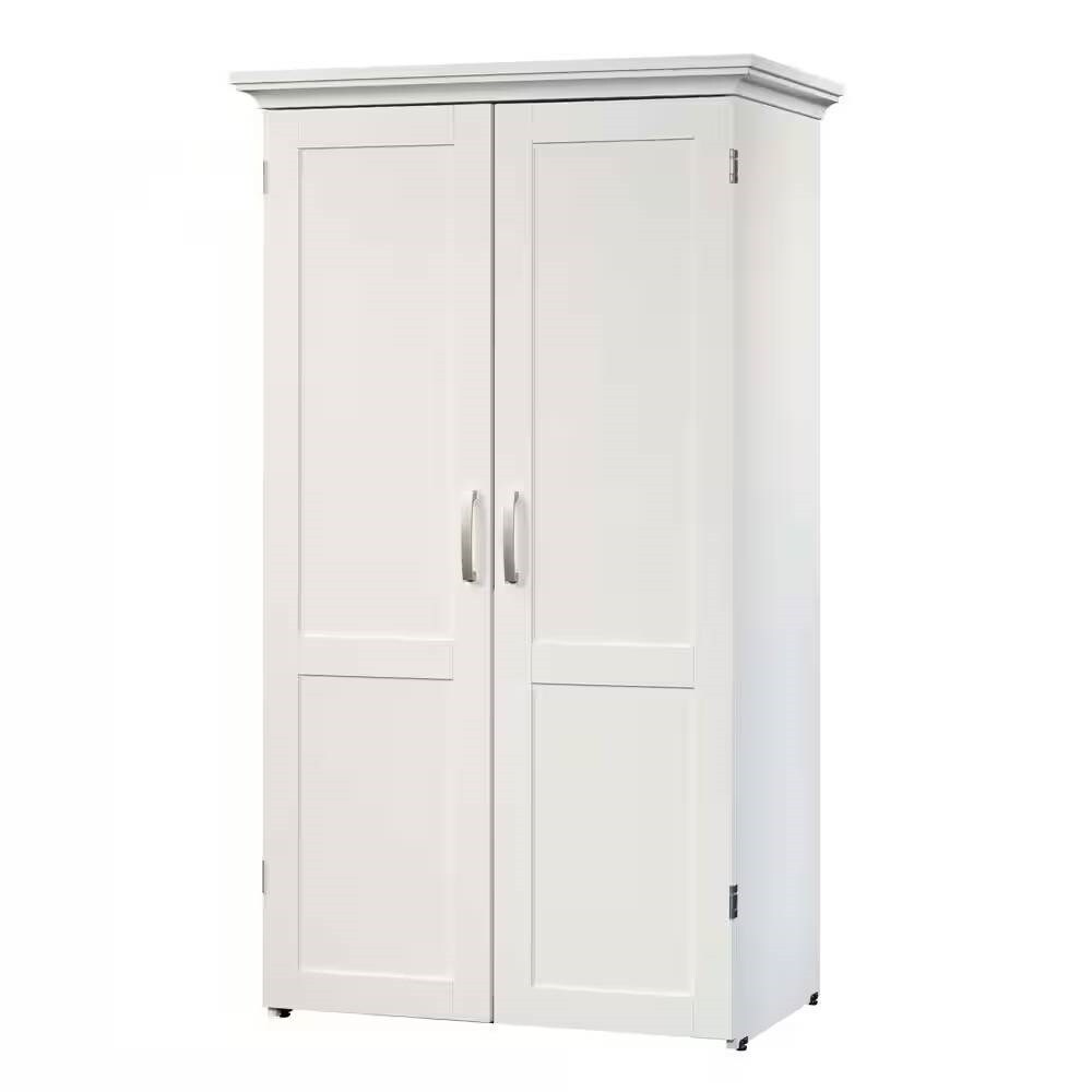 Space-Saving Armoire with Drop Leaf Desk and Adjustable Shelves for Home Office or Crafting