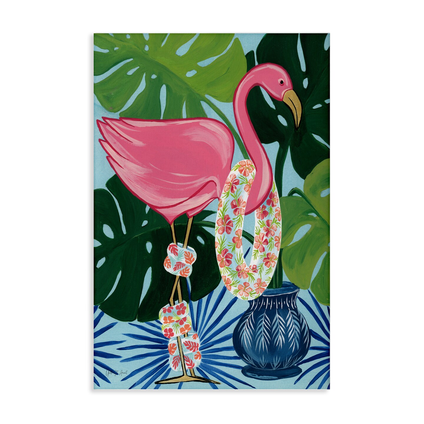 Stupell Industries Beach Ready Flamingo Canvas Wall Art Design by Yvette St. Amant