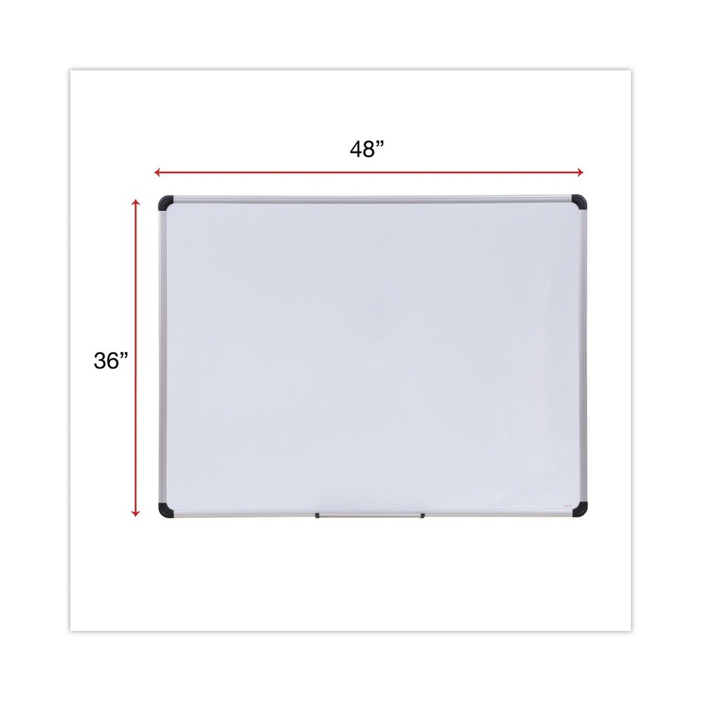 Universal 48 in. x 36 in. Lacquered Steel Magnetic Dry Erase Marker Board - White Surface, Aluminum/Plastic Frame