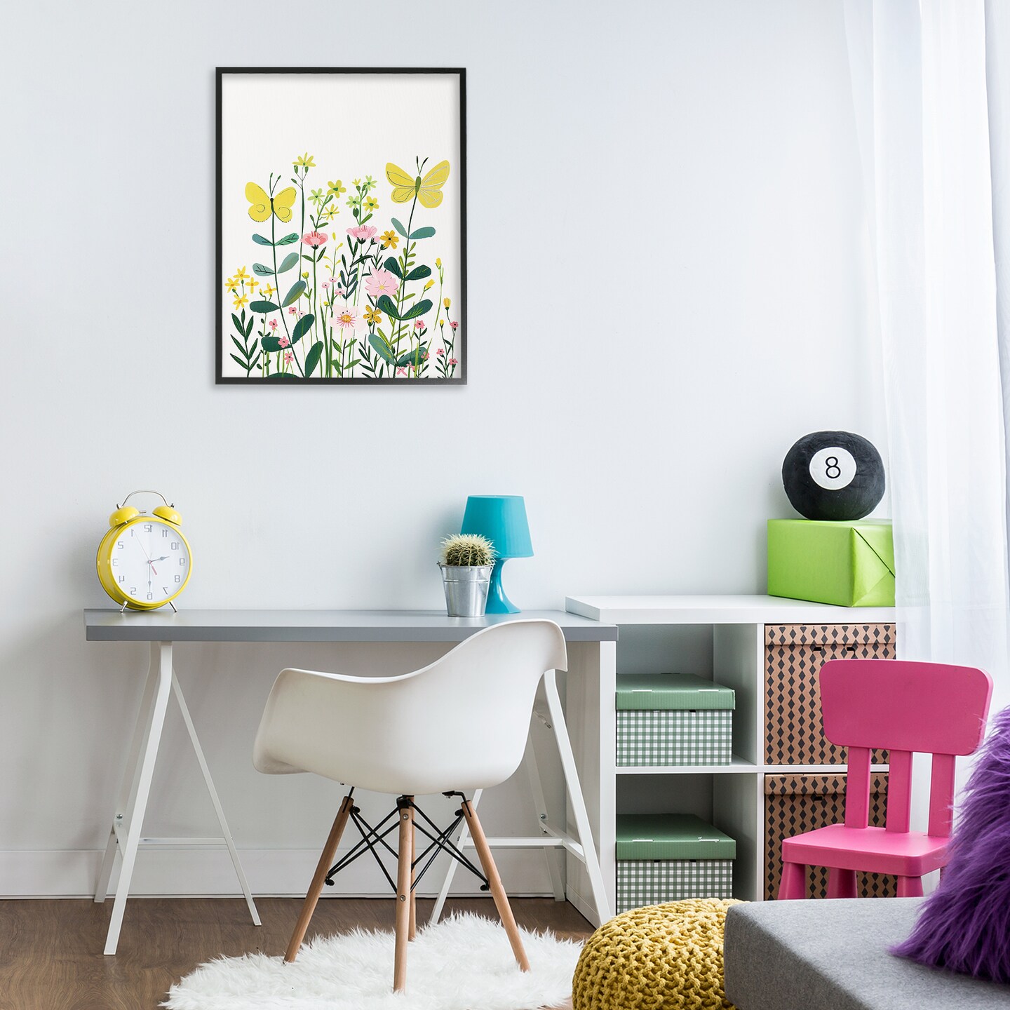 Stupell Industries Blooming Garden Butterflies Framed Giclee Wall Art Design by LSR Design Studio
