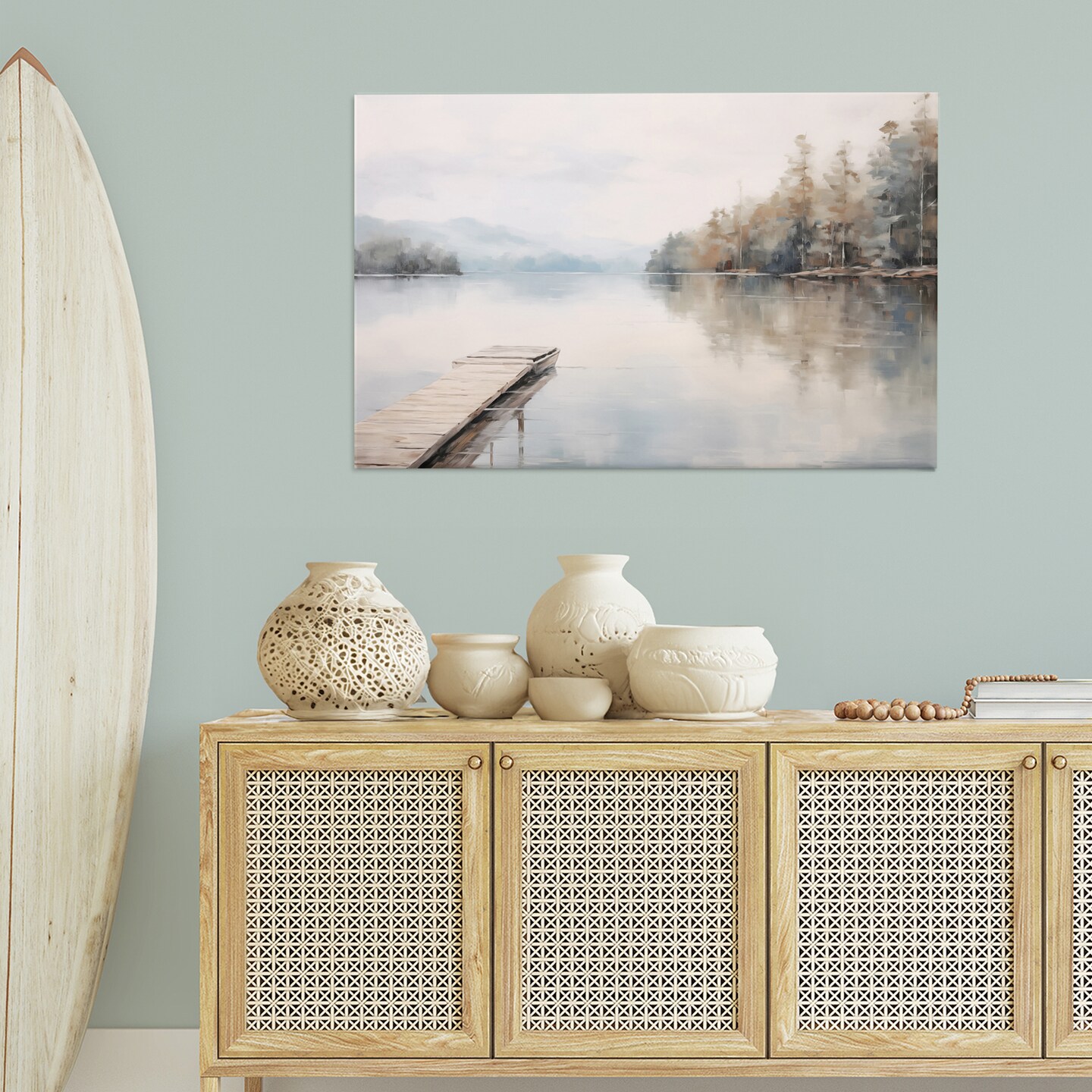 Stupell Industries Old Lake Dock View Canvas Wall Art Design by Arlington Prints