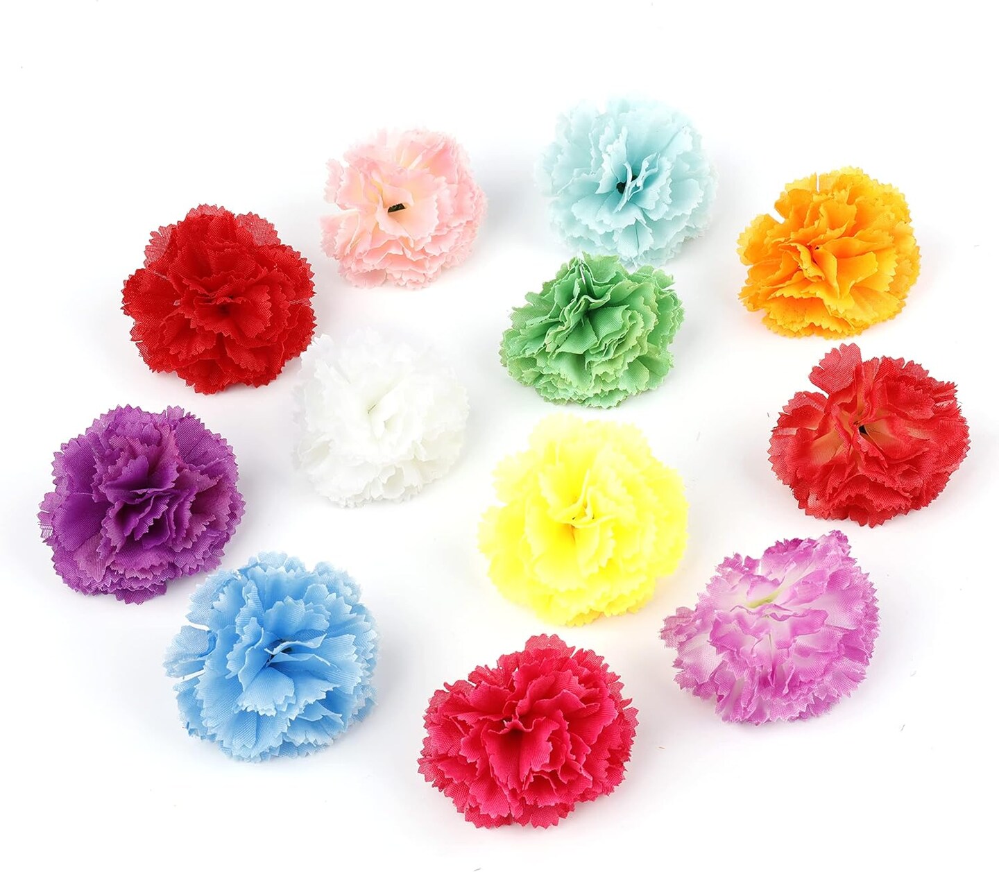 120-Pack Artificial Marigold Flower Heads – Multicolor Silk Flowers for DIY Crafts, Garland, Halloween & Mexican Party Décor