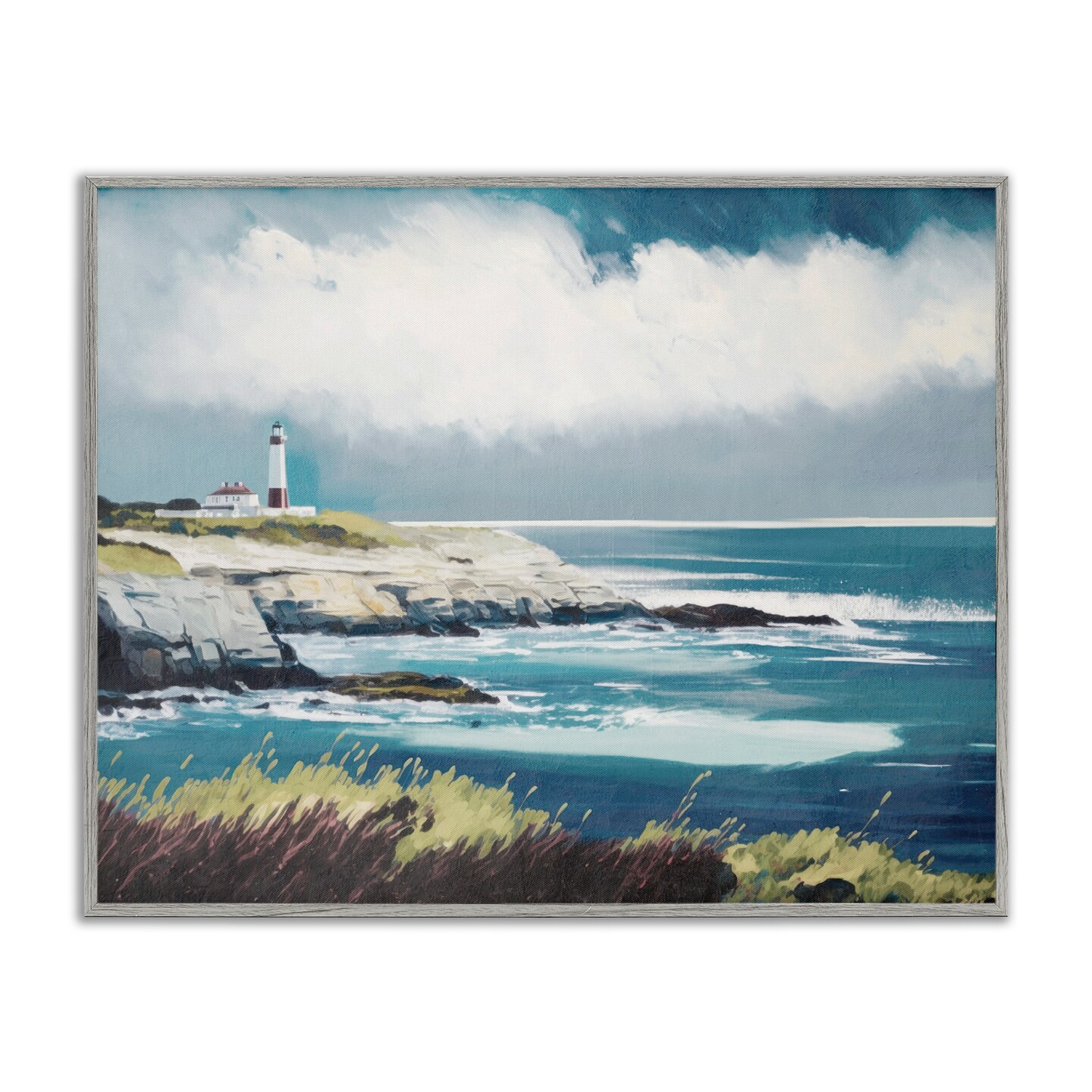 Stupell Industries Windswept Lighthouse Grasses Framed Giclee Wall Art Design by Svetlana Aleynikova