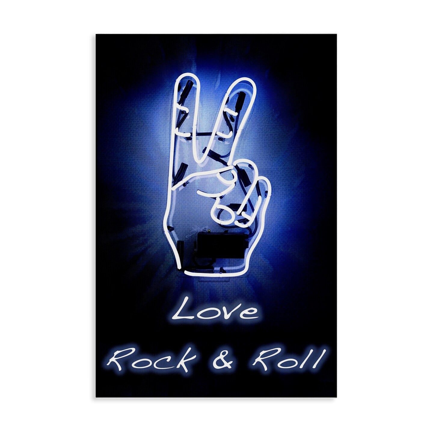 Stupell Industries Love Rock & Roll Neon Canvas Wall Art Design by Graffi*tee Studios