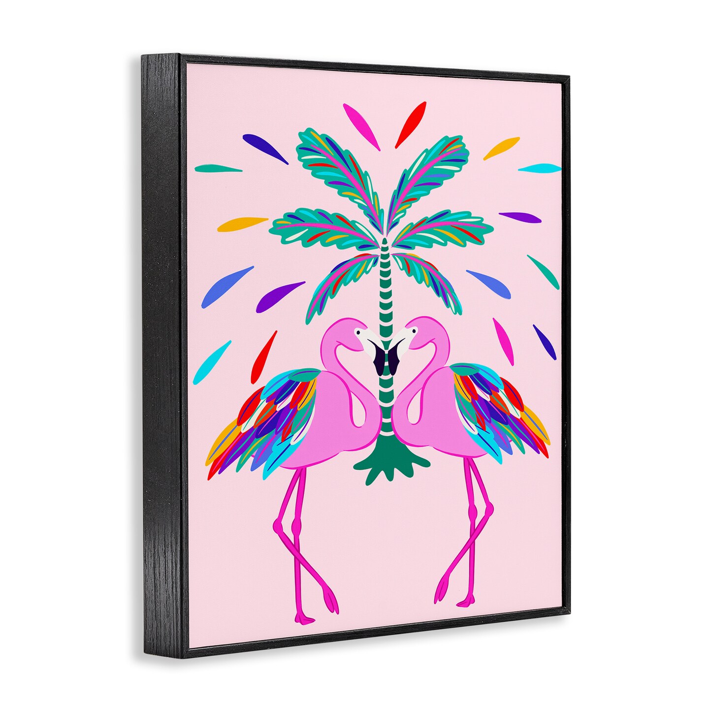 Stupell Industries Mirrored Flamingos Flair Framed Giclee Wall Art Design by Catalina Aguirre