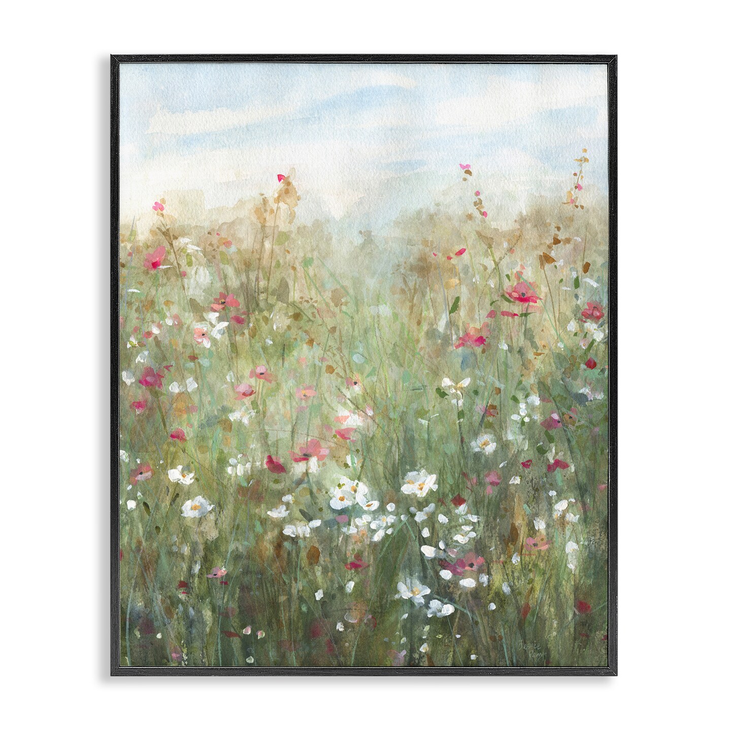 Stupell Industries Fragrant Wildflower Field Framed Giclee Wall Art Design by Jessie Perry