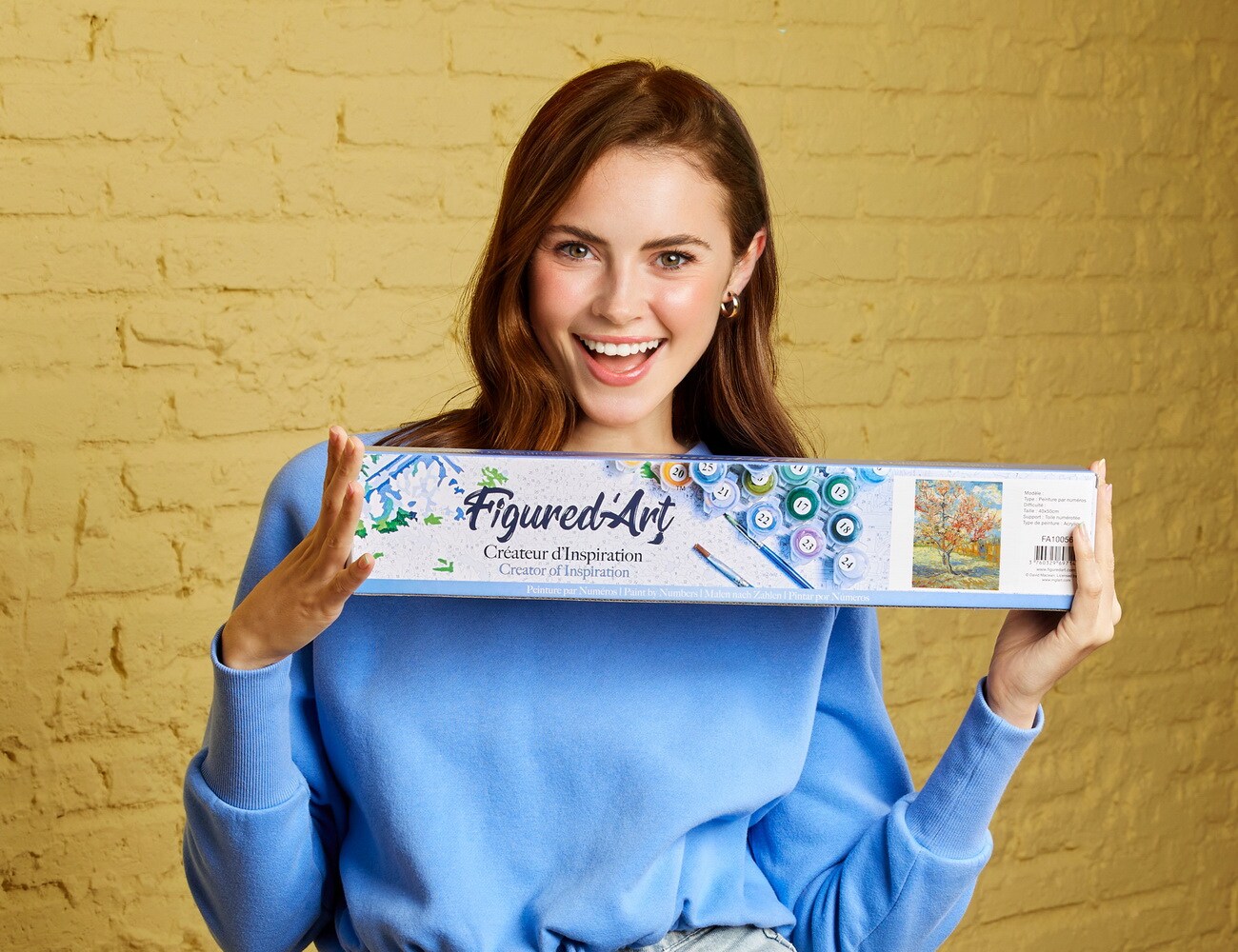 Figured'Art Paint by Numbers for Adults Van Gogh The Pink Peach Tree 16"x20" - Craft Art Painting DIY Kit Rolled Canvas without frame