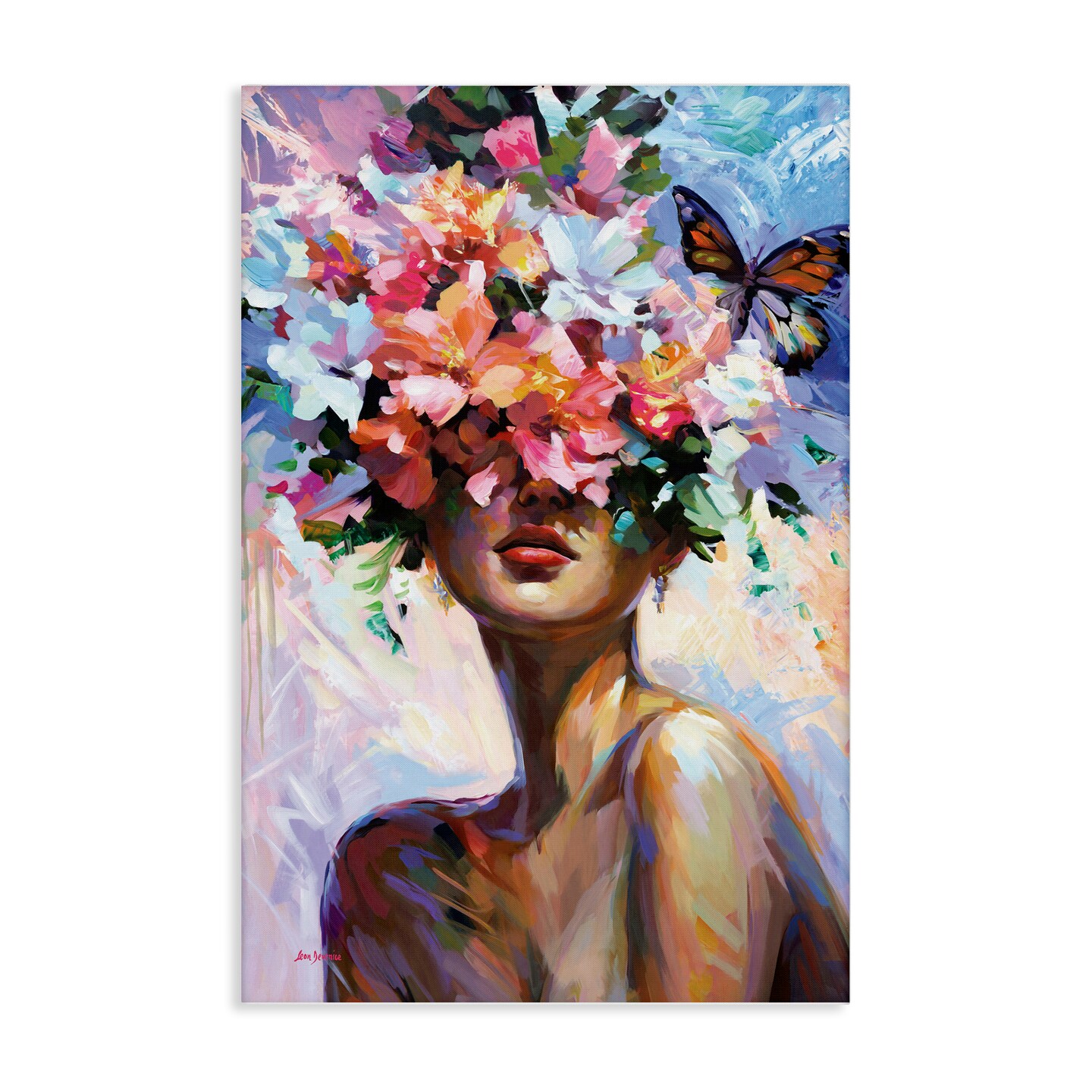 Stupell Industries Surrounded By Florals Canvas Wall Art Design by Leon Devenice