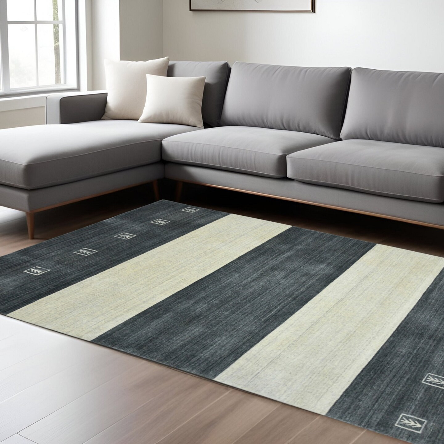 Edge Collections - 10' X 14' - Gray - Transitional Hand Woven Area