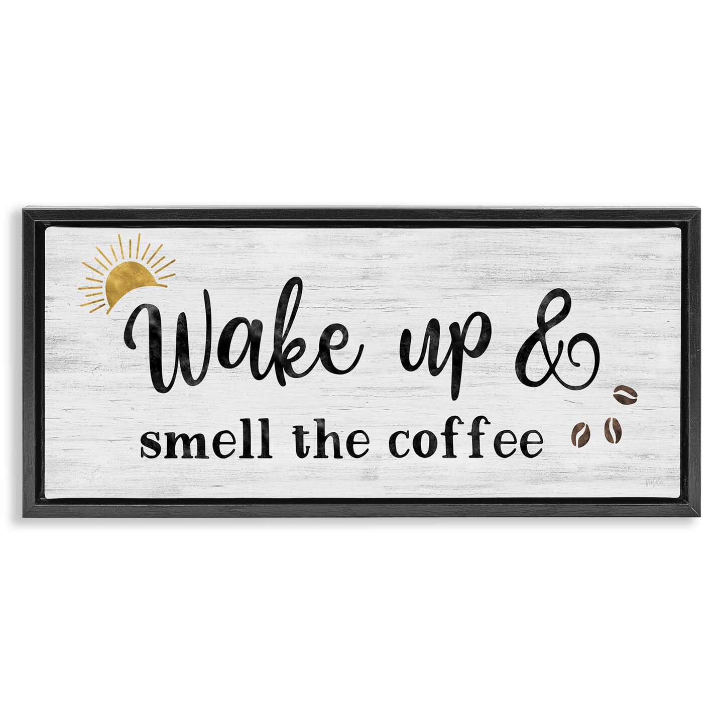 Stupell Industries Wake up Smell Coffee Floater Framed Canvas Wall Art Design by Natalie Carpentieri
