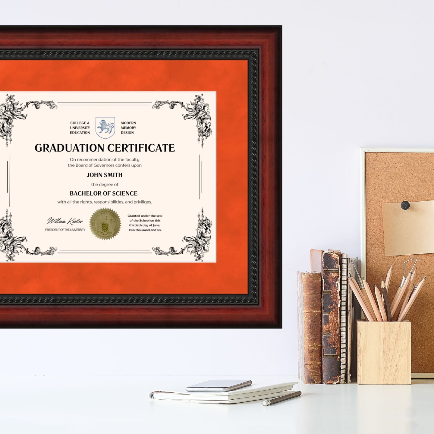 Syracuse University 11x14 Diploma Frame for 8.5x11 Certificate Orange