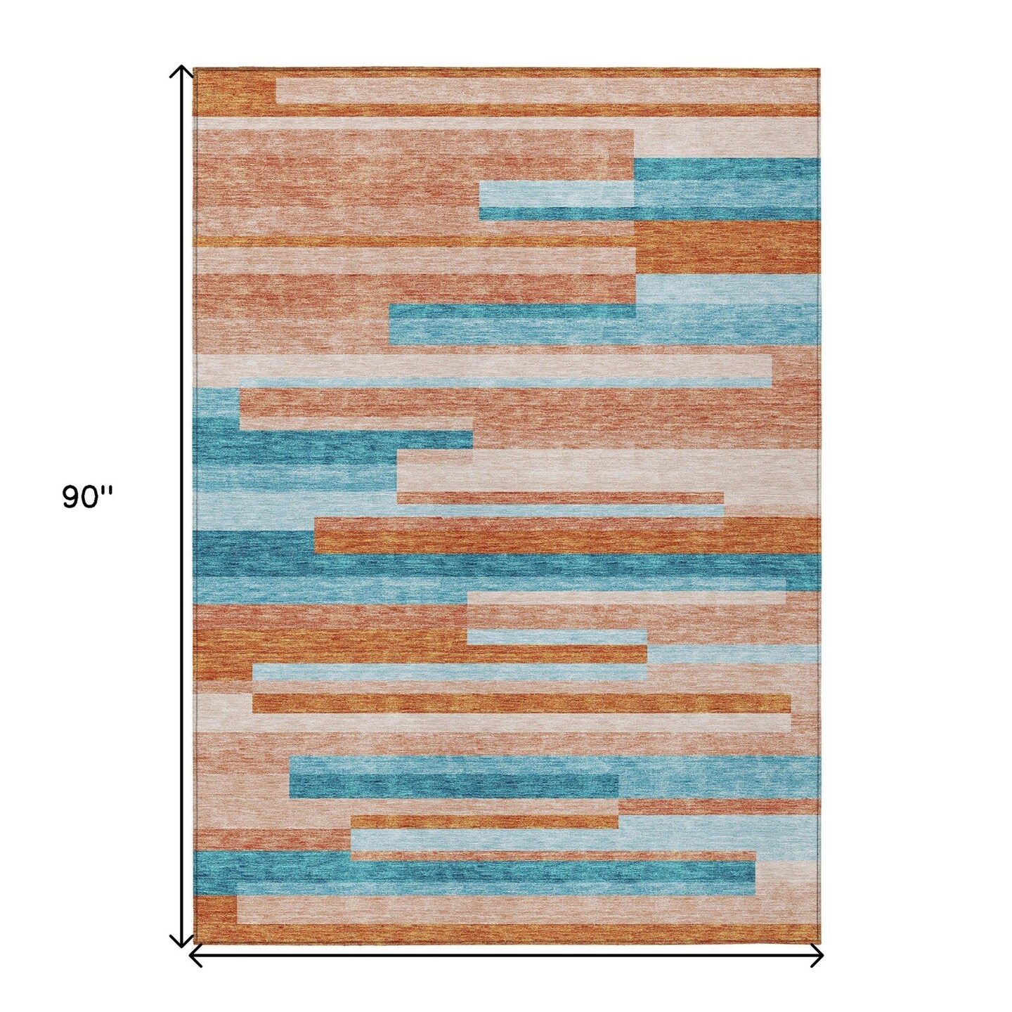 Edge Collections - 5' x 8' - Multicolor - Washable Area Rug Striped Indoor and Outdoor Use - 1 Piece