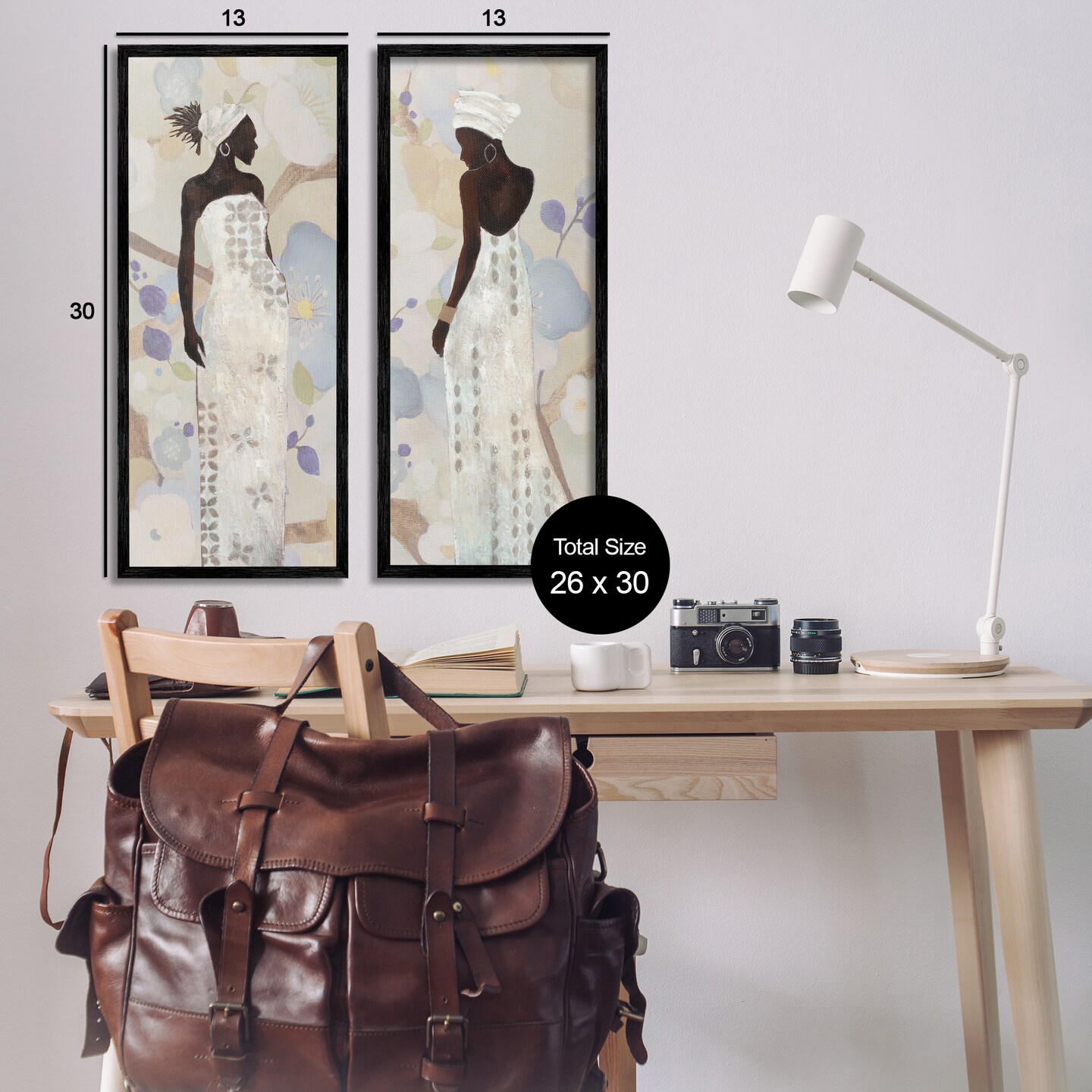 Stupell Industries Stylish Neutrals Women 2pc Framed Giclee Wall Art Set Design by Janet Tava