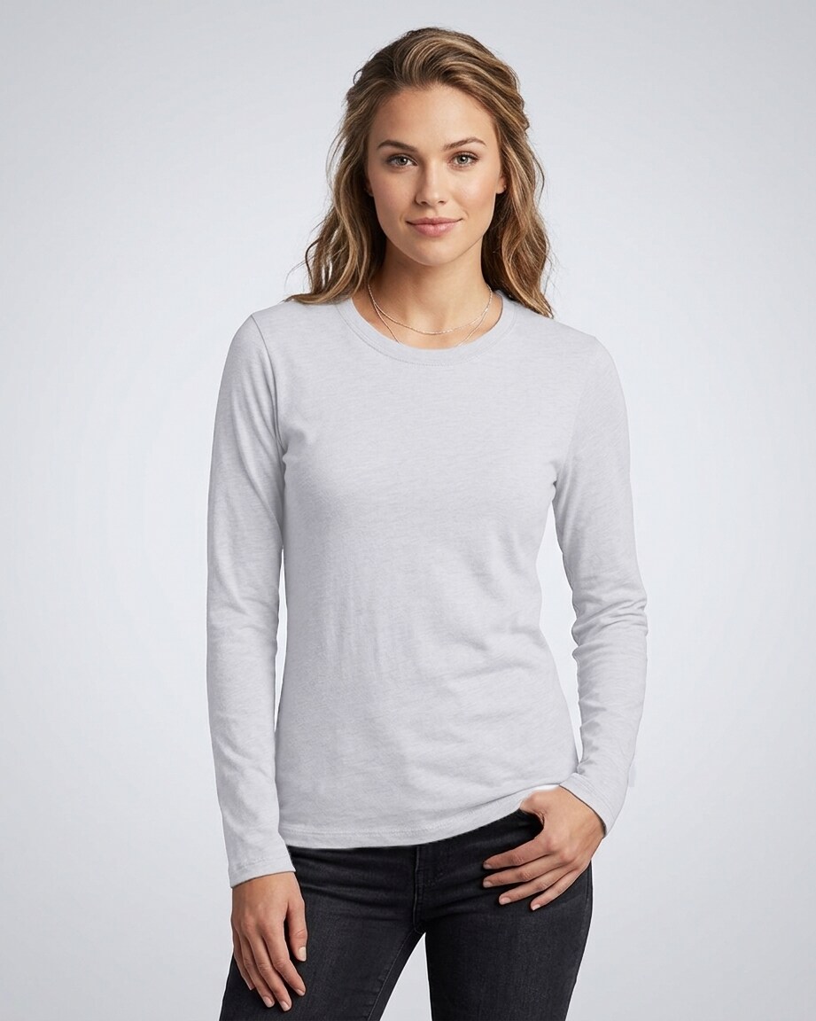 BELLA + CANVAS Women’s Jersey Long Sleeve Tee for Casual Layering & Custom Printing.
