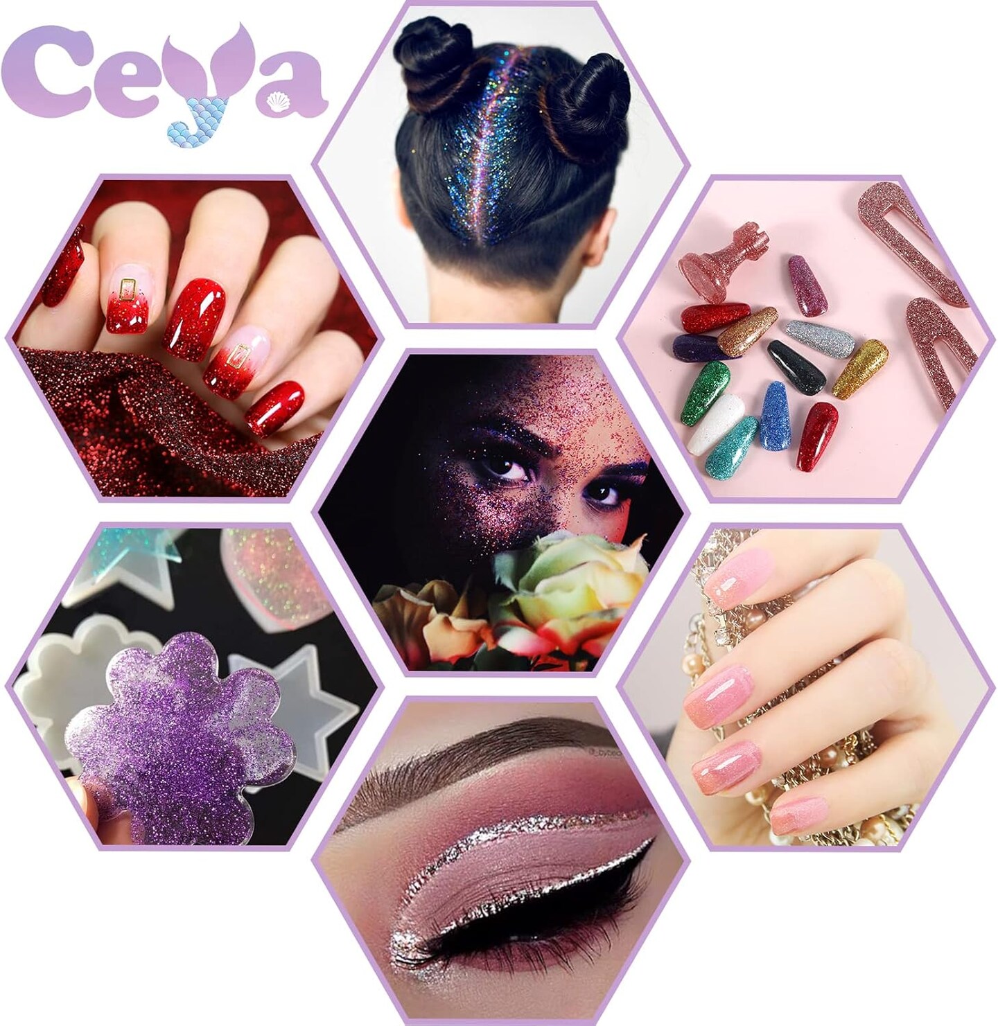 3.8oz/ 110g Holographic Ultra Fine Glitter Powder (D-Laser Orange)