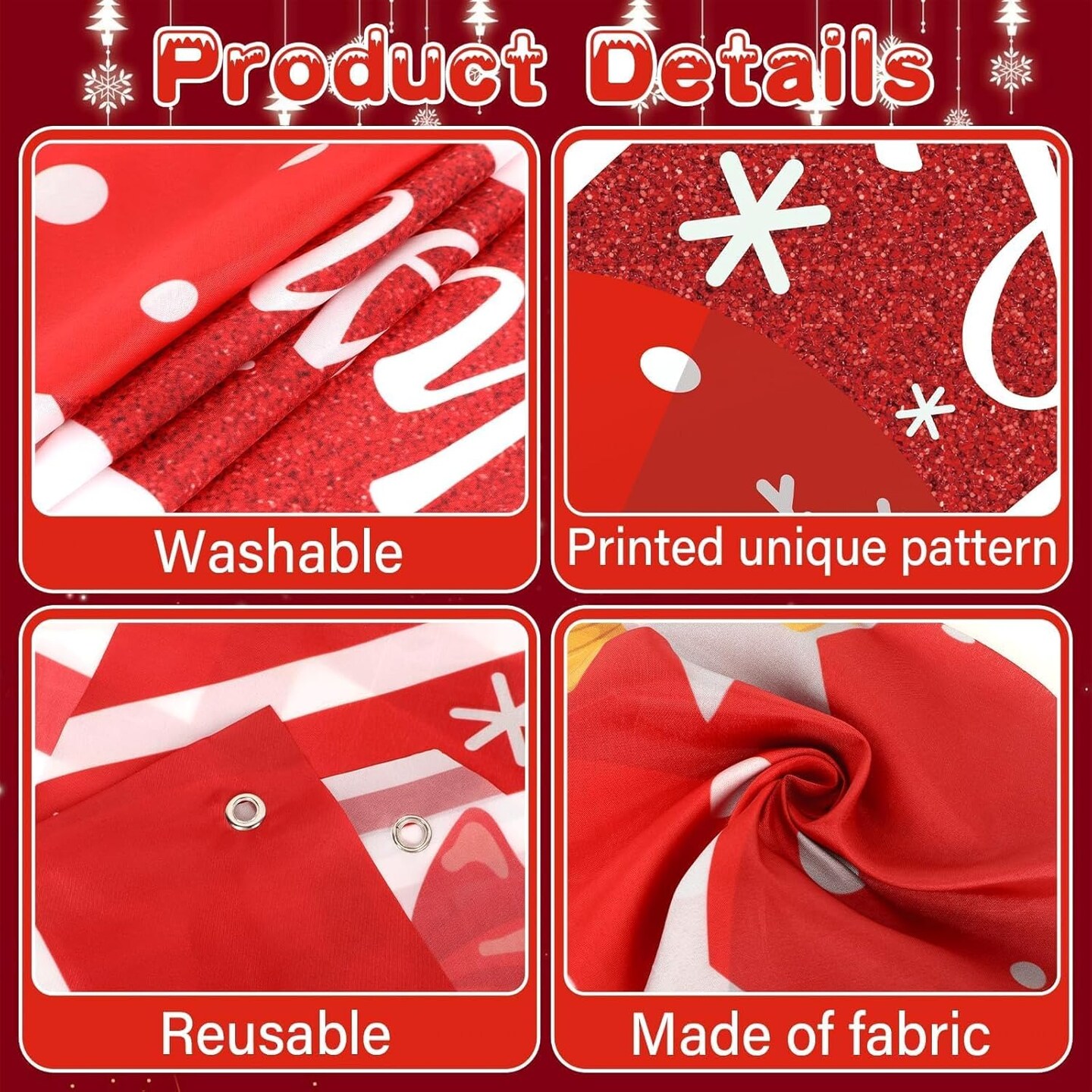 3 Pcs Merry Christmas Door Banner Decoration - 11.02&#x22;L x 10.63&#x22;W