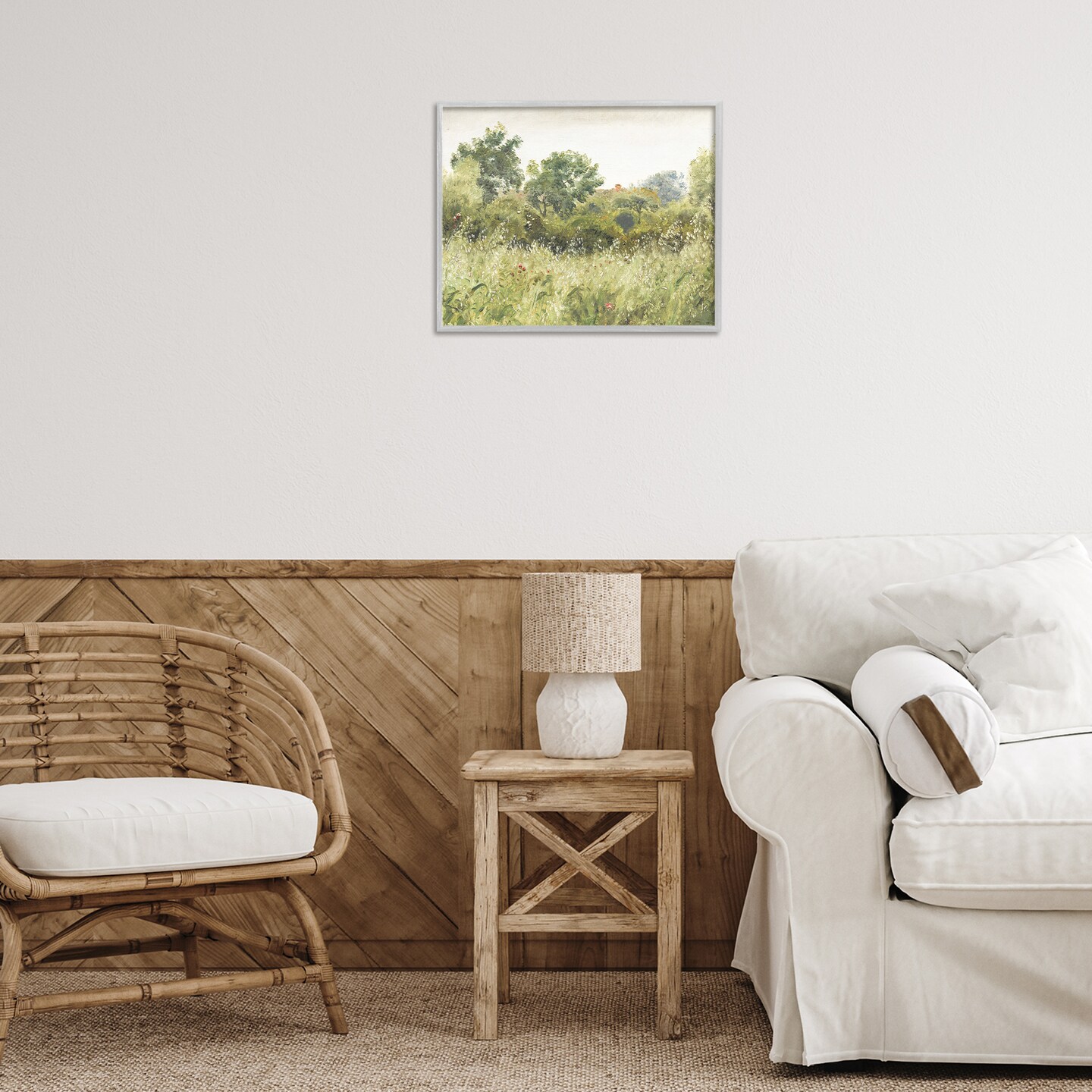 Stupell Industries Vintage Trees And Fields Black Framed Giclee Art, design by Leah Straatsma