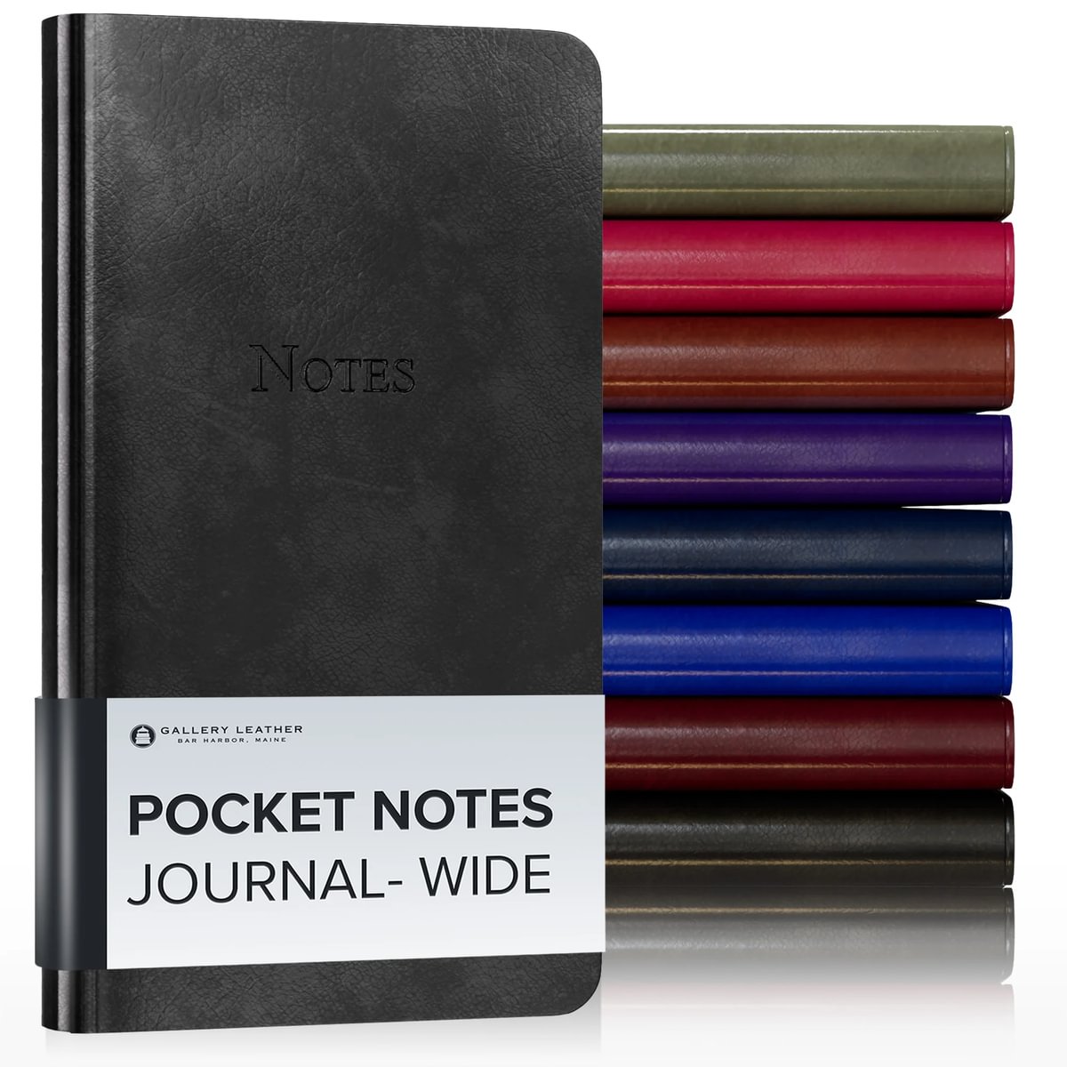 Gallery Leather Wide Pocket Notes Journal - 6&#x22; x 4.25&#x201D;